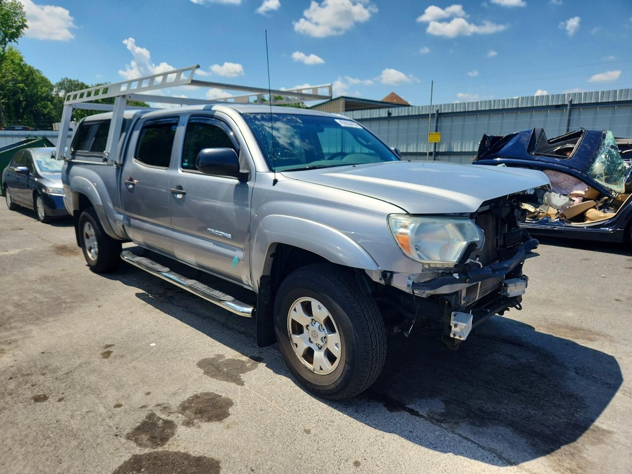 2015 Toyota Tacoma Double Cab Long Bed Серебряный vin: 3TMMU4FN0FM074346