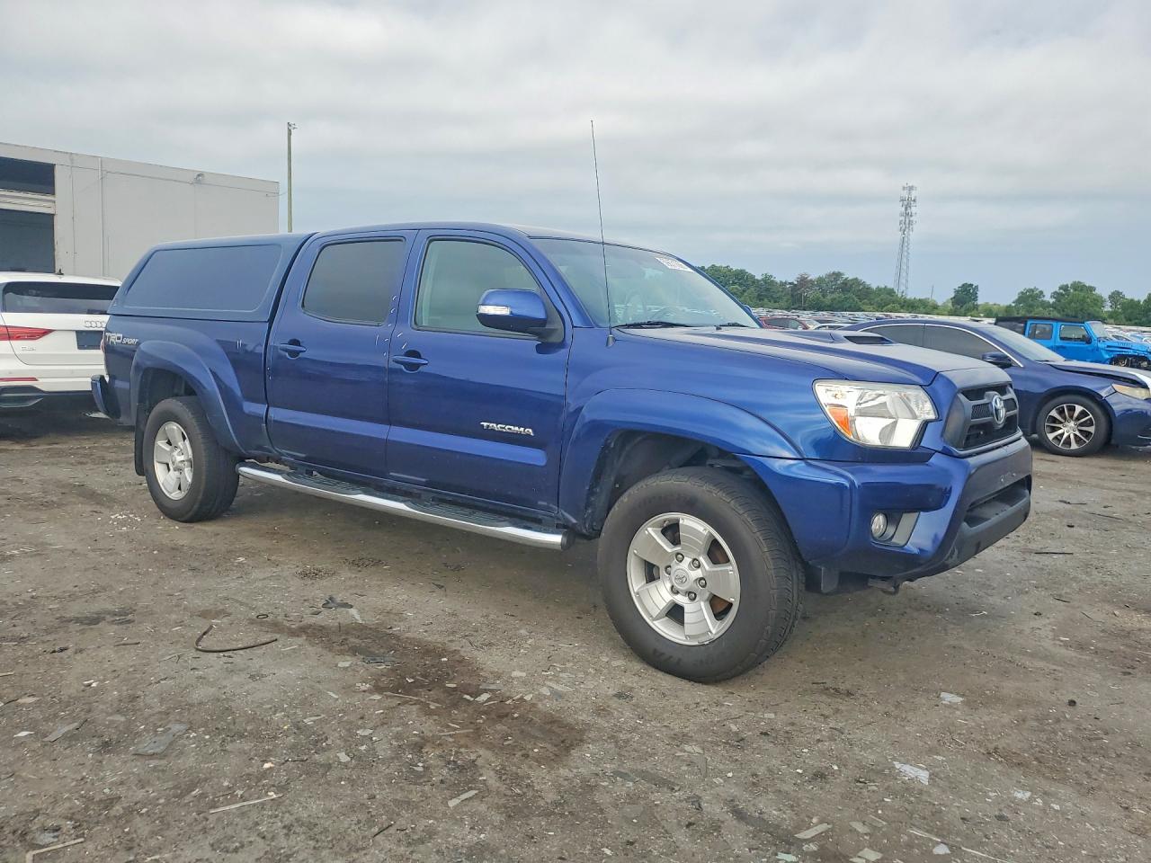 2014 Toyota Tacoma Double Cab Long Bed Blue vin: 3TMMU4FN1EM062317