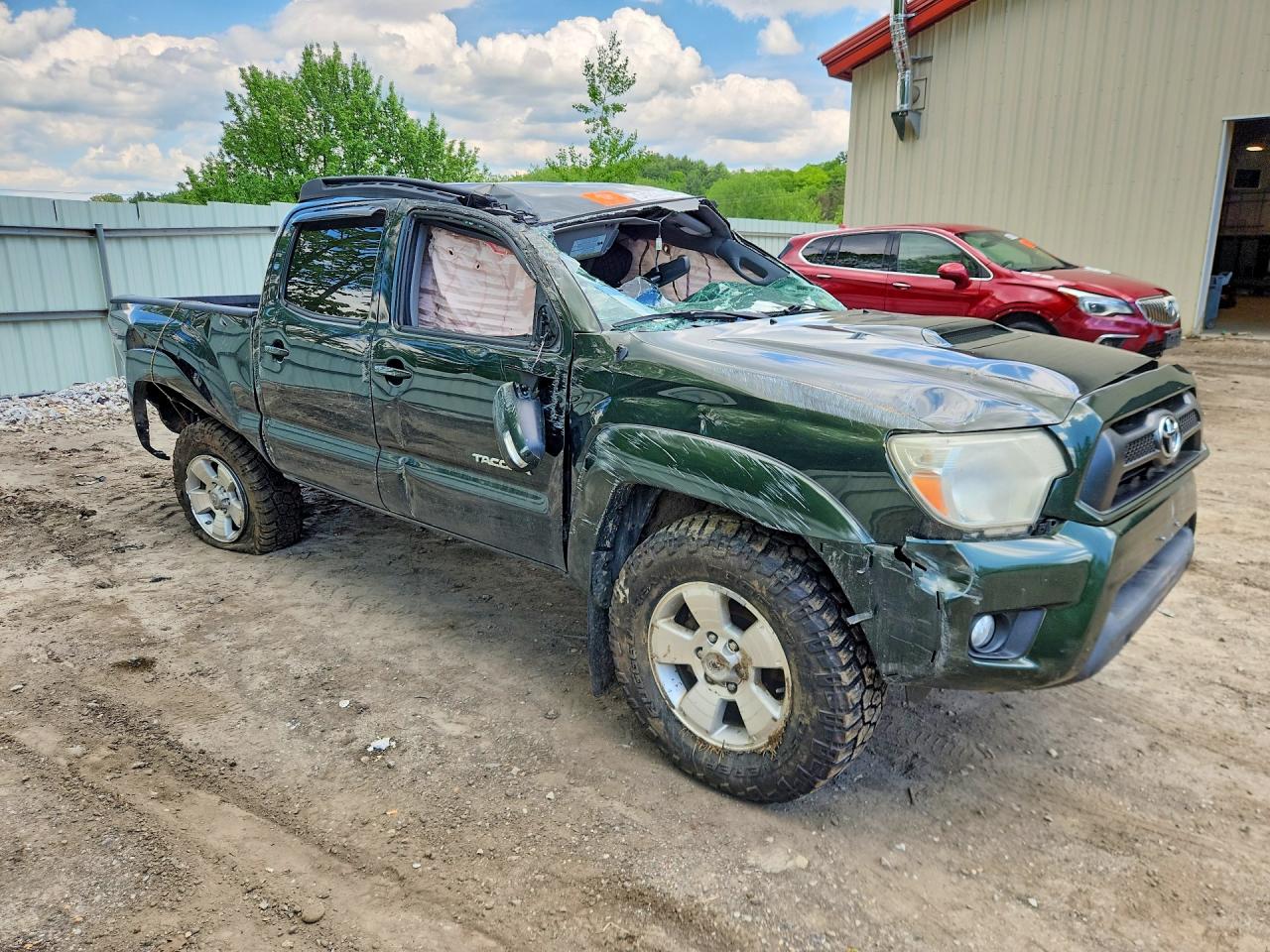 2013 Toyota Tacoma Double Cab Long Bed Green vin: 3TMMU4FN2DM059344