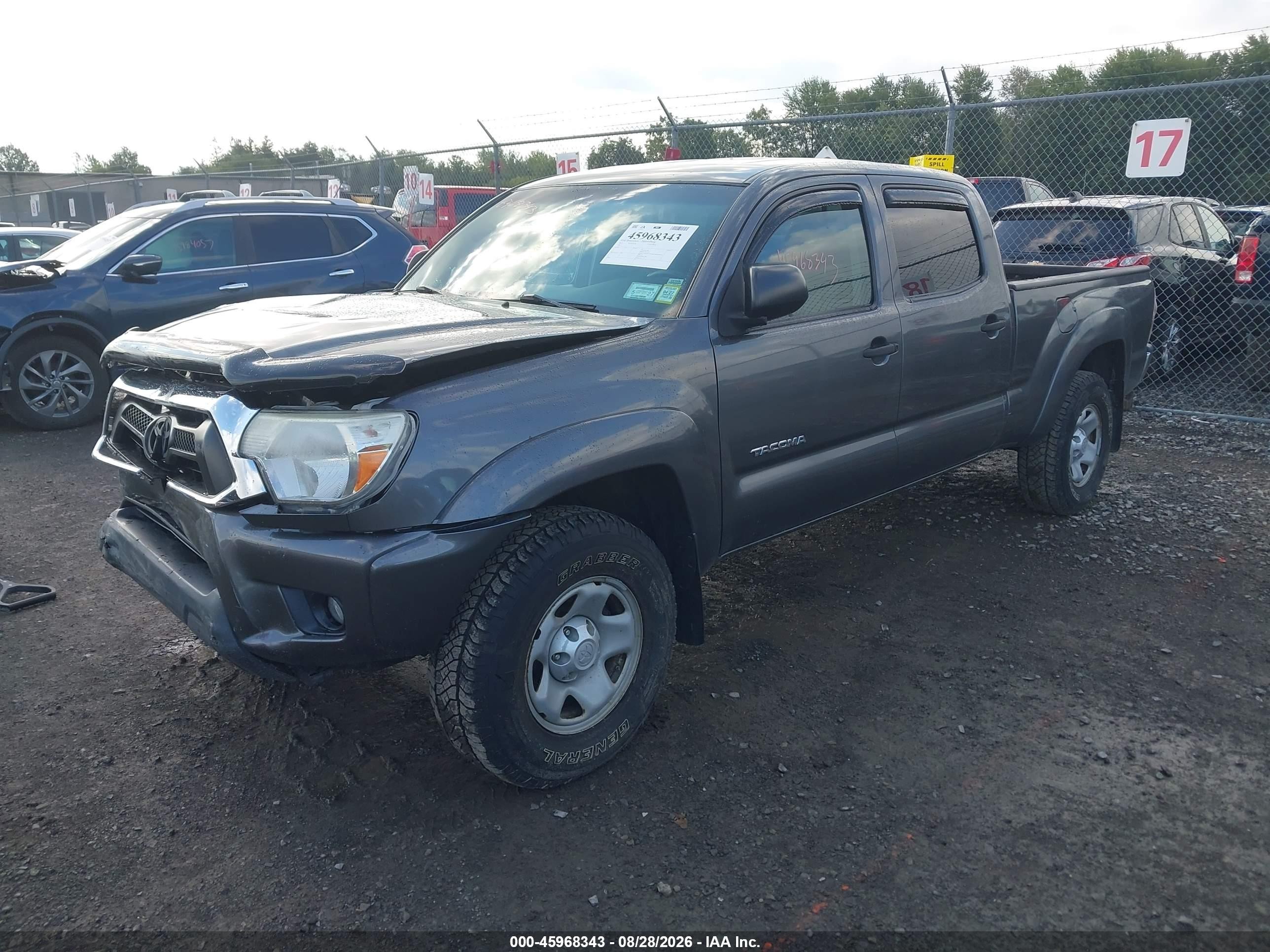 2013 Toyota Tacoma Double Cab Long Bed Gray vin: 3TMMU4FN2DM060770