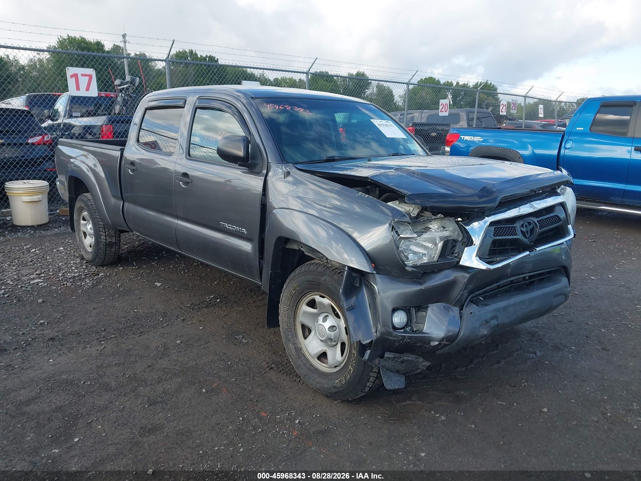 2013 Toyota Tacoma Double Cab Long Bed Gray vin: 3TMMU4FN2DM060770