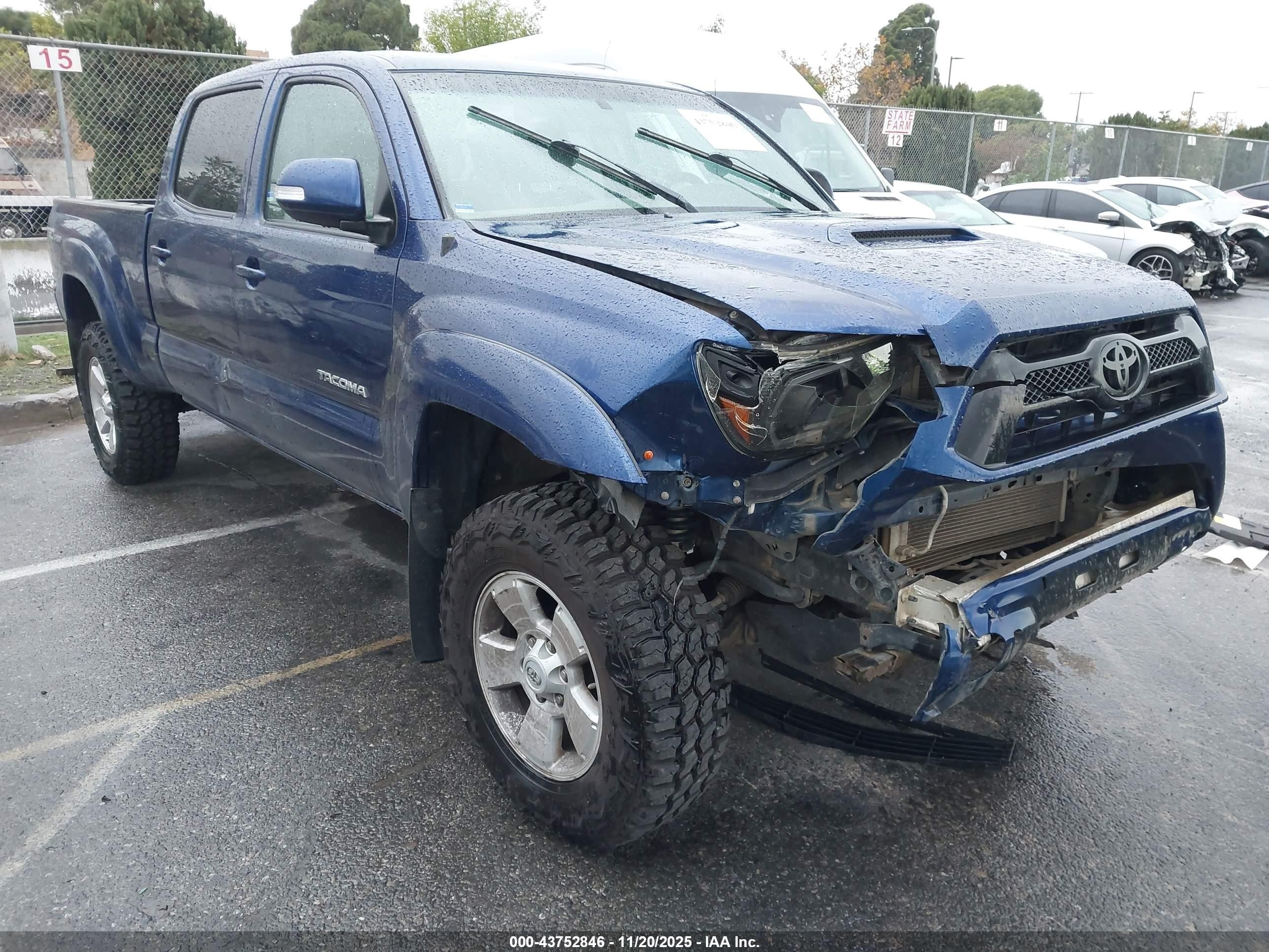 2014 Toyota Tacoma Base V6 Blue vin: 3TMMU4FN3EM065798