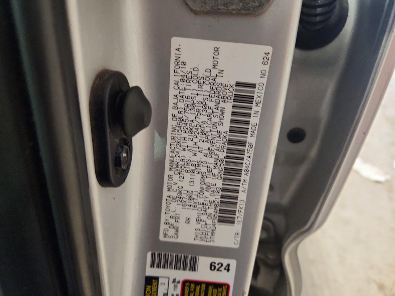 2010 Toyota Tacoma Double Cab Long Bed Silver vin: 3TMMU4FN5AM021103