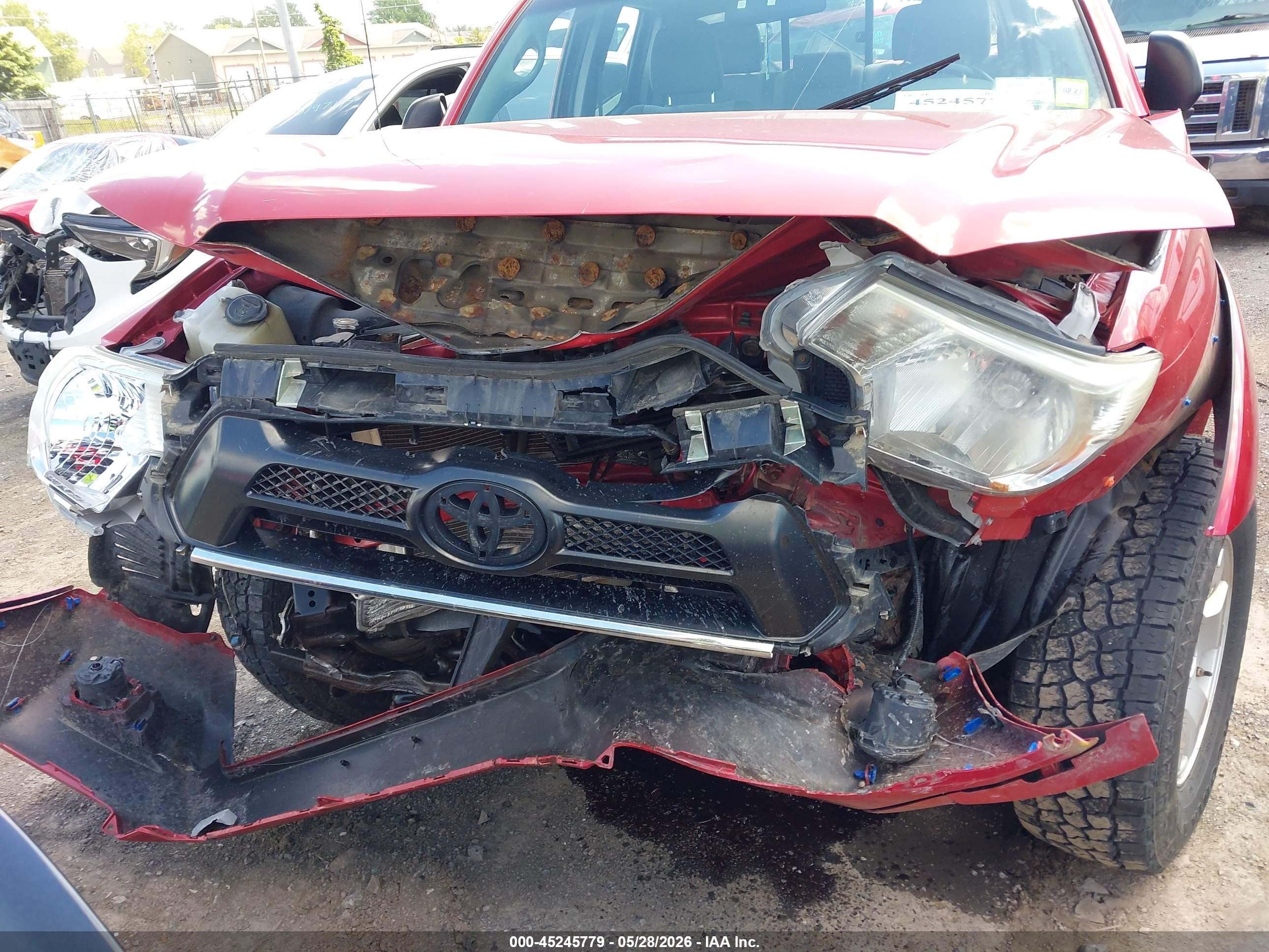 2014 Toyota Tacoma Base V6 Red vin: 3TMMU4FN5EM066838