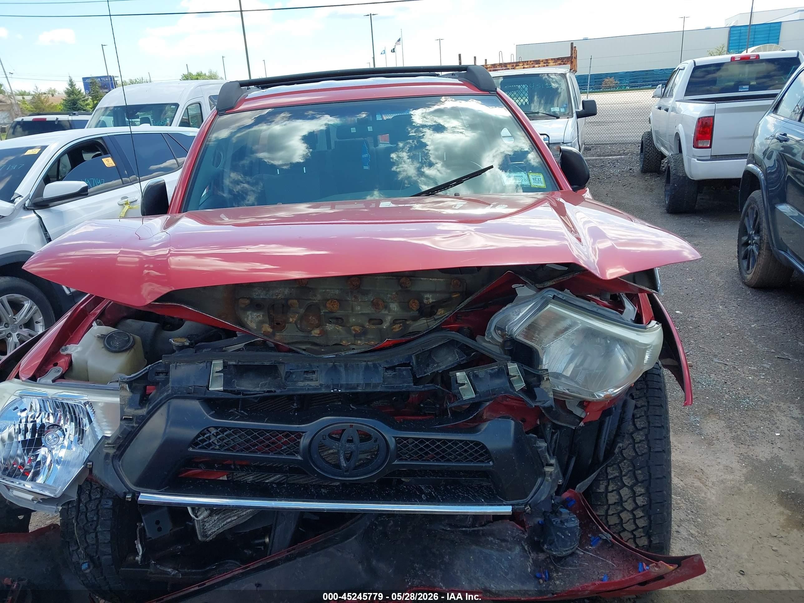 2014 Toyota Tacoma Base V6 Red vin: 3TMMU4FN5EM066838
