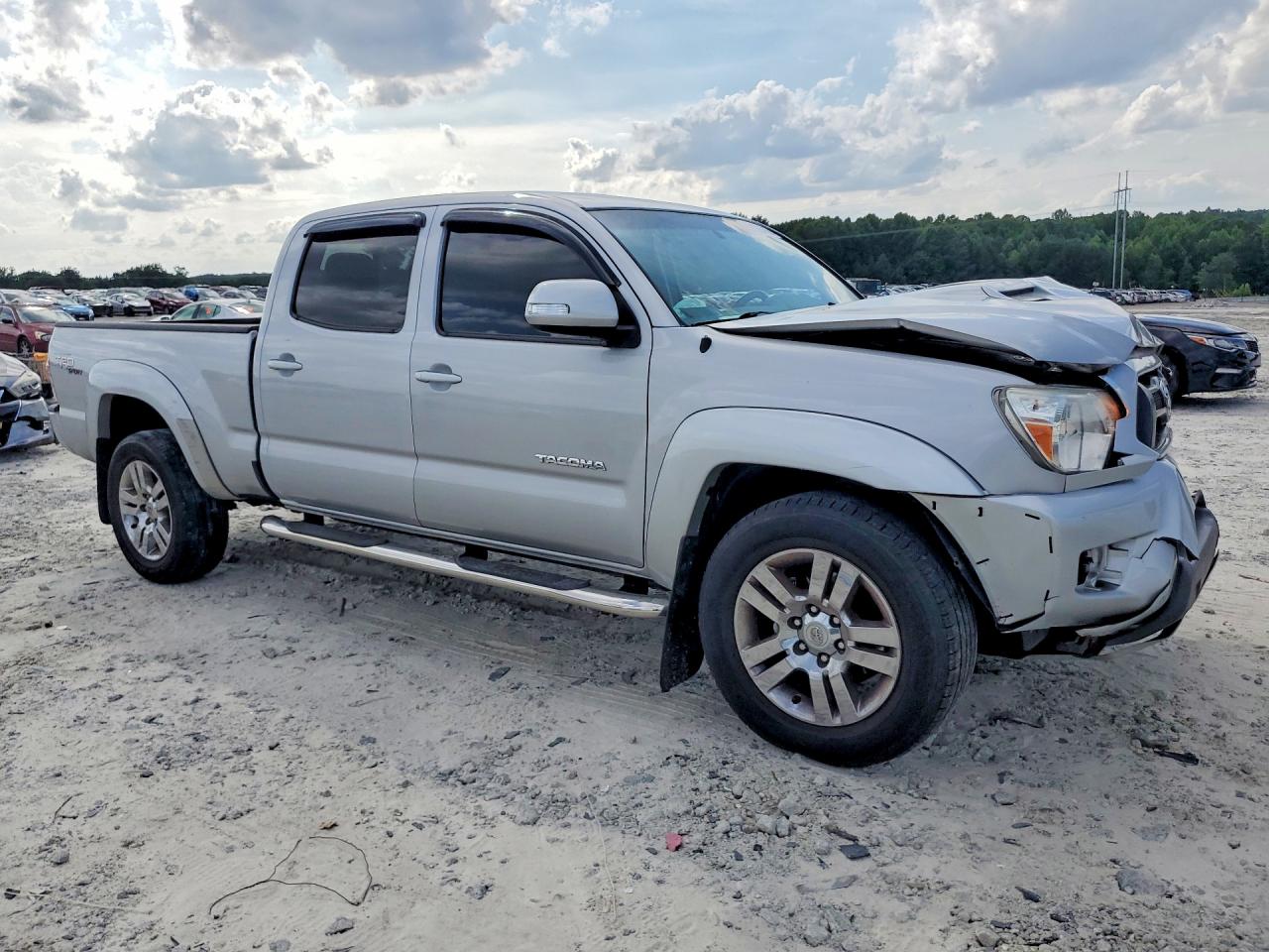 2012 Toyota Tacoma Double Cab Long Bed Silver vin: 3TMMU4FN6CM048085