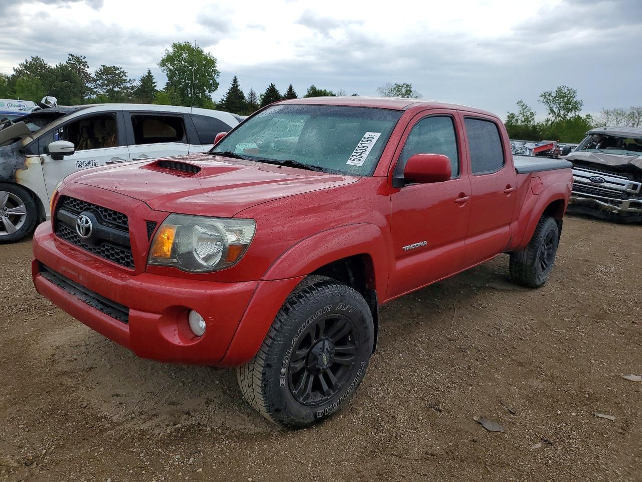 2011 Toyota Tacoma Double Cab Long Bed Red vin: 3TMMU4FNXBM034012