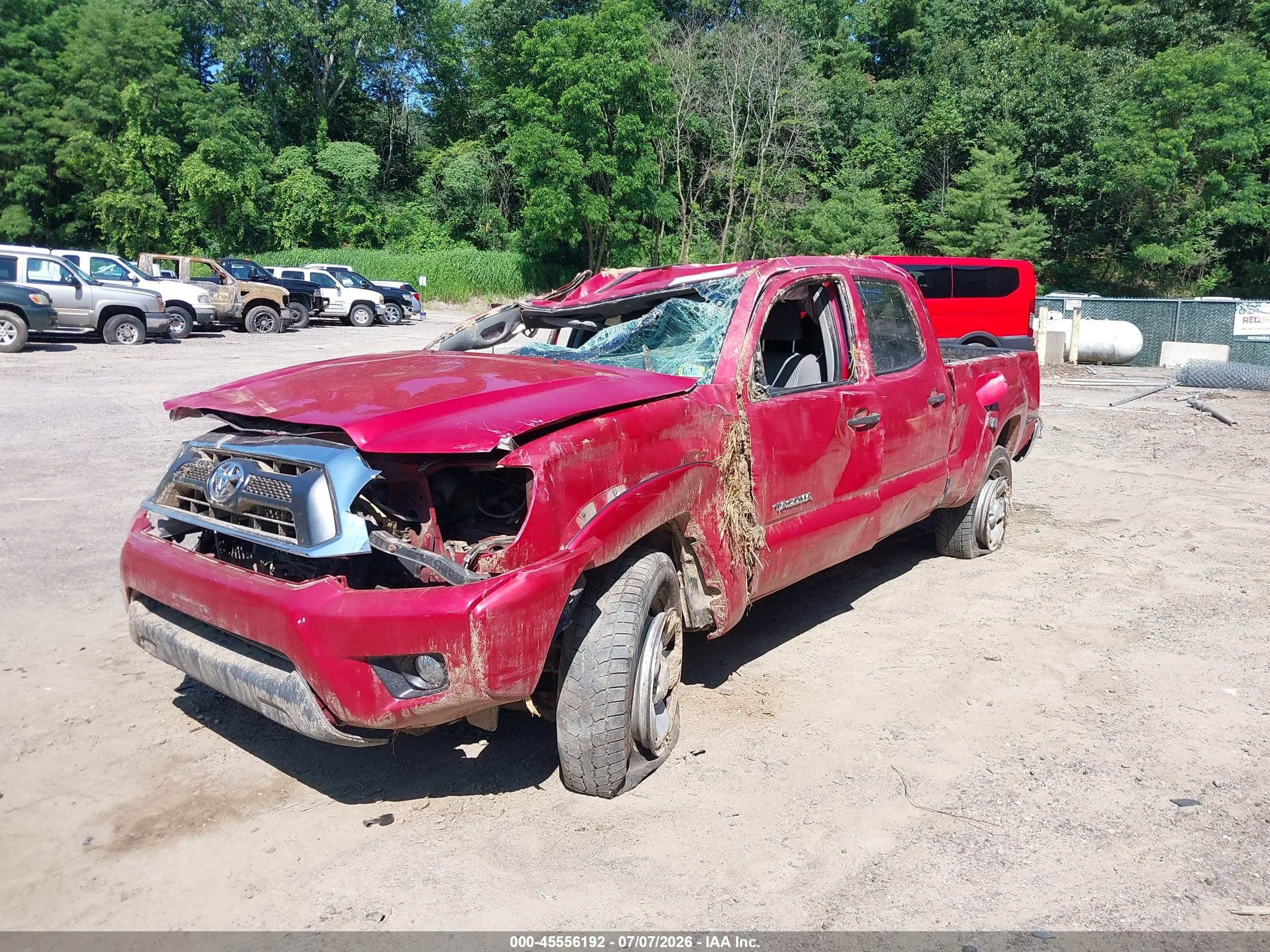 2014 Toyota Tacoma Base V6 Red vin: 3TMMU4FNXEM068679