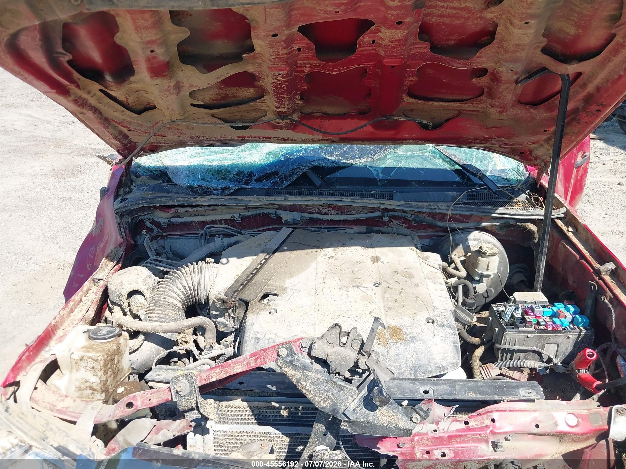 2014 Toyota Tacoma Base V6 Red vin: 3TMMU4FNXEM068679