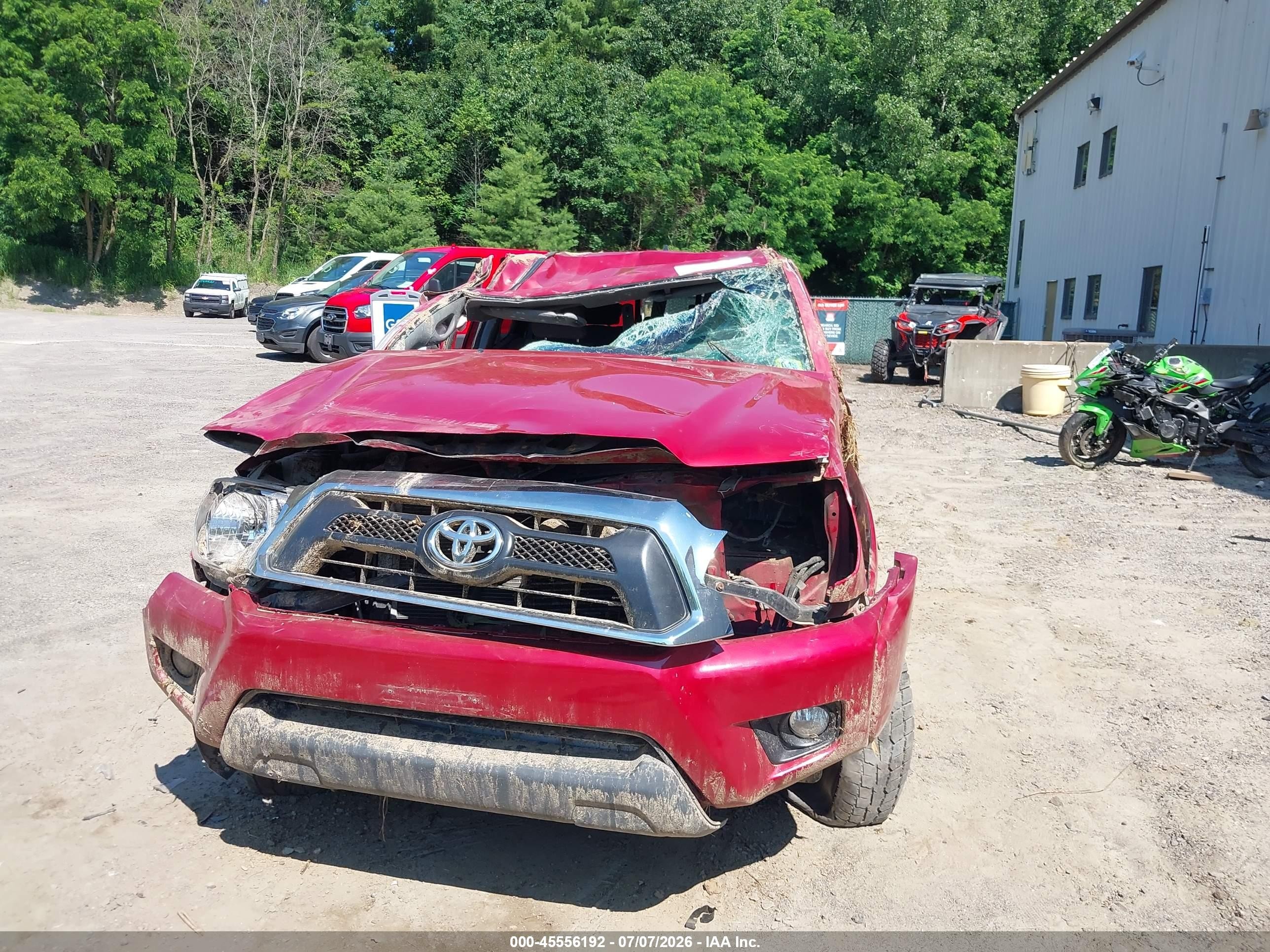 2014 Toyota Tacoma Base V6 Red vin: 3TMMU4FNXEM068679