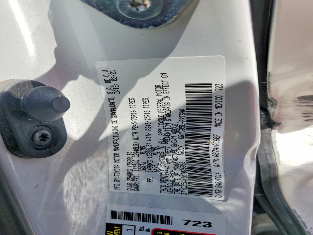 2021 Toyota Tacoma Sr5 V6 White vin: 3TYCZ5AN1MT026060