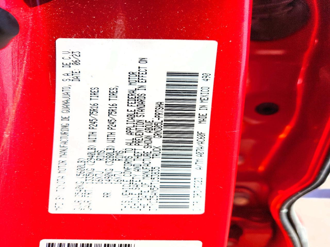 2023 Toyota Tacoma Sr5 V6 Red vin: 3TYCZ5AN5PT153835