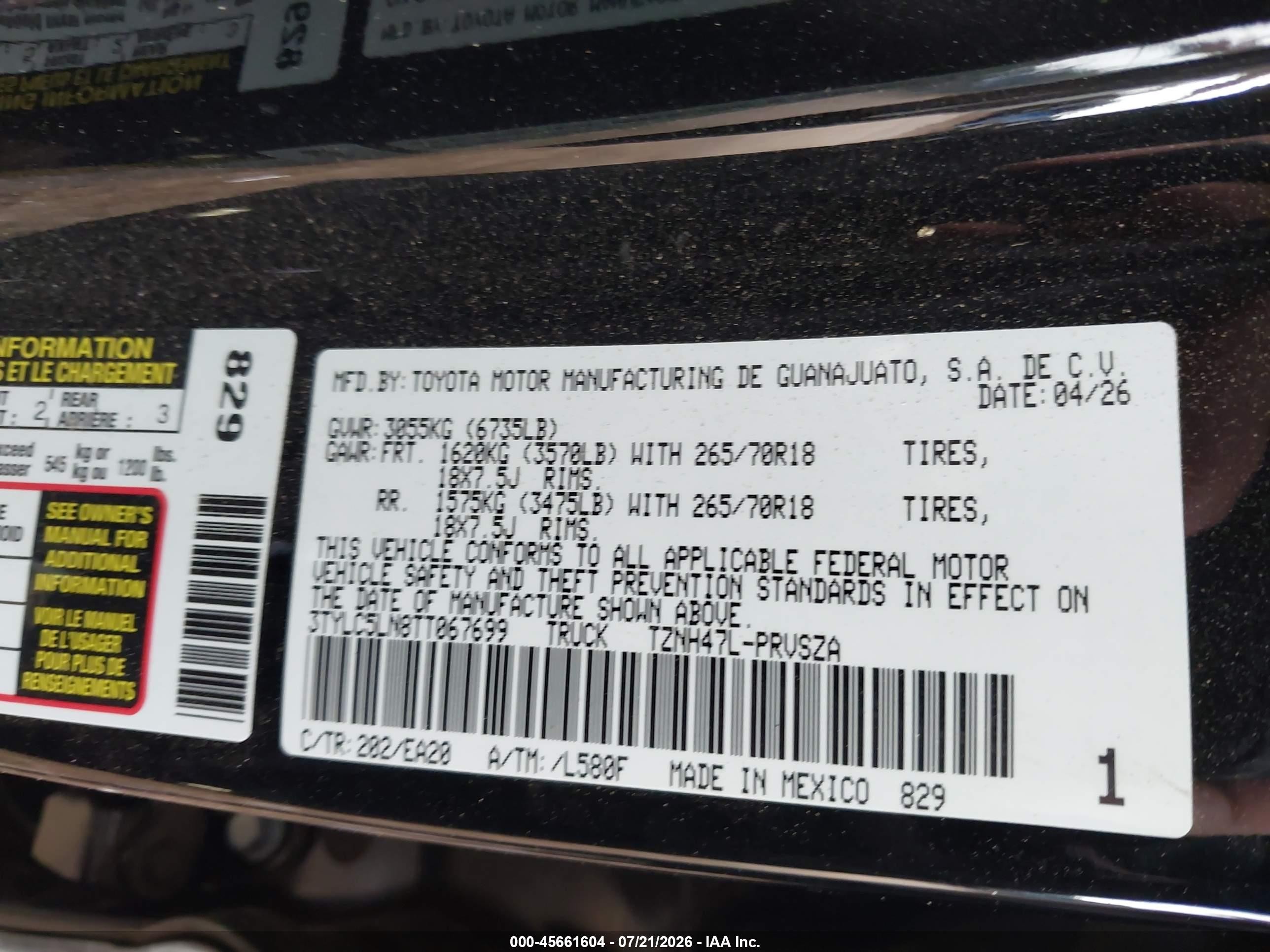 2026 Toyota Tacoma Hybrid Trd Off Road Black vin: 3TYLC5LN8TT067699