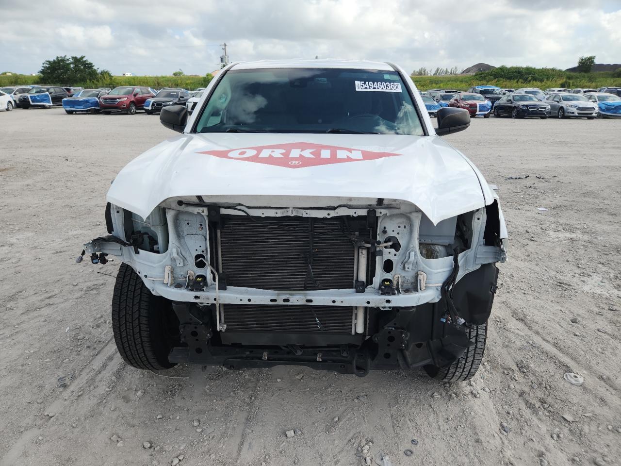 2021 Toyota Tacoma Sr White vin: 3TYRX5GN5MT029597 Damage: Front Bumper Reinforcement, Broken, Replacement Required