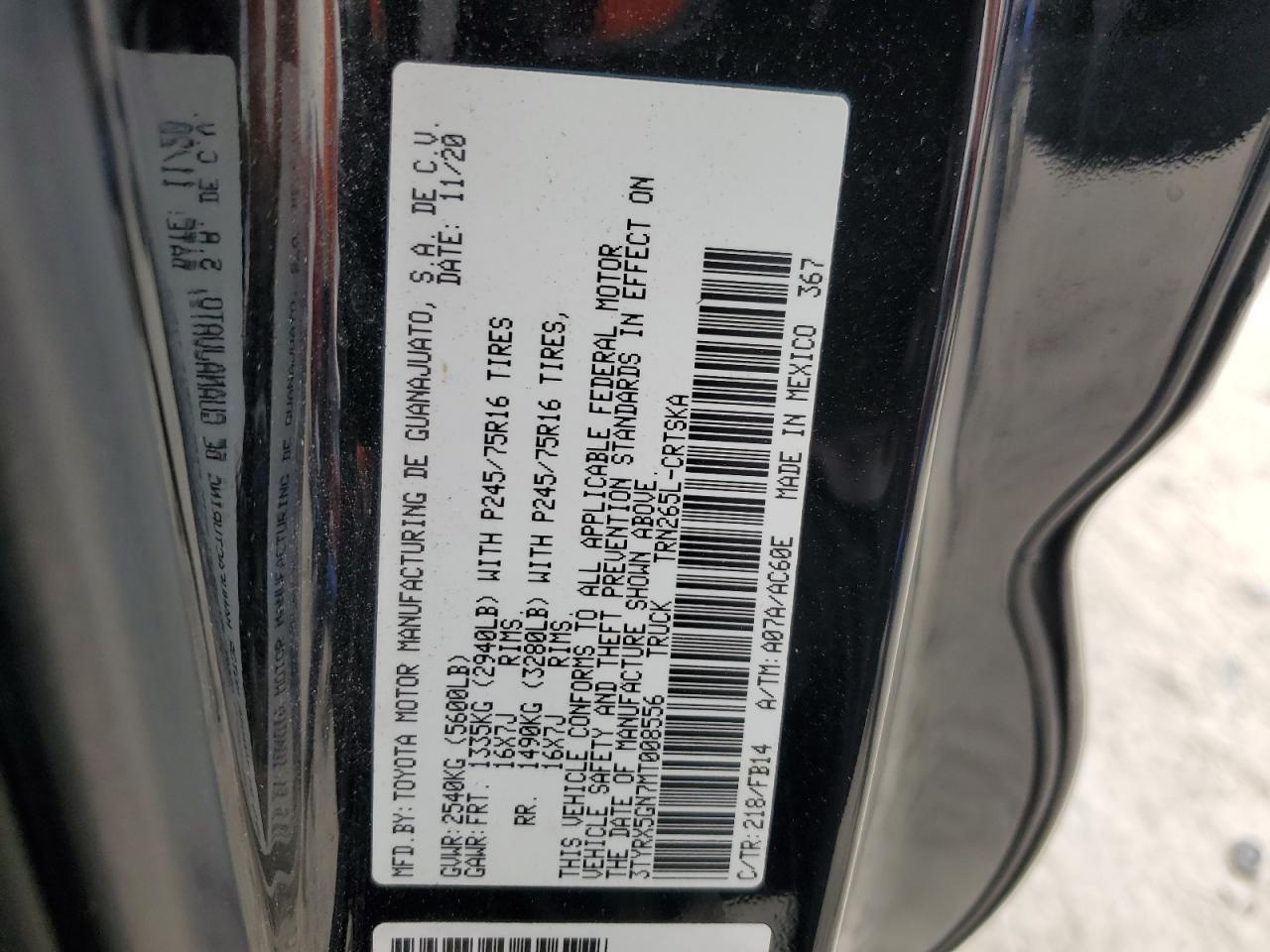2021 Toyota Tacoma Access Cab Черный vin: 3TYRX5GN7MT008556