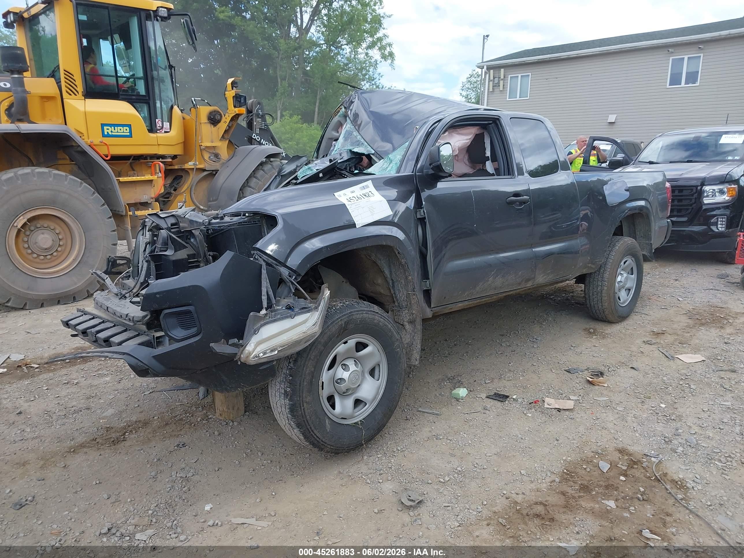 2021 Toyota Tacoma Sr Серый vin: 3TYSX5ENXMT009155