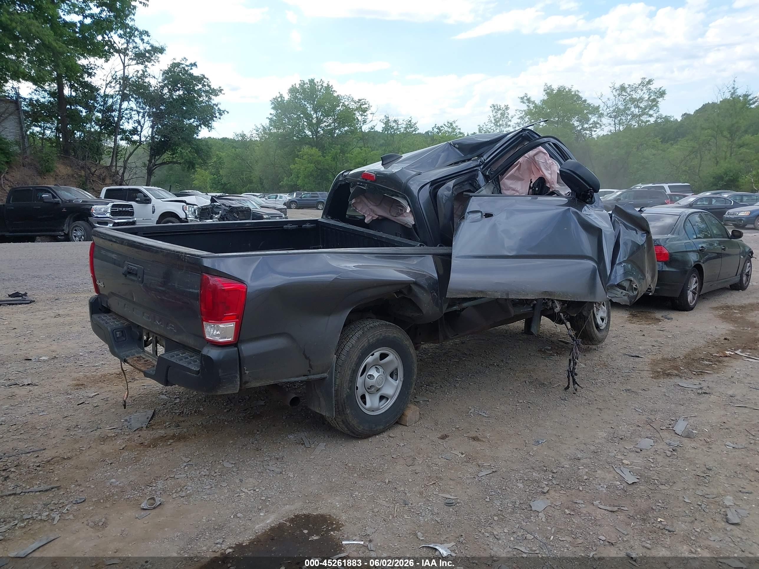 2021 Toyota Tacoma Sr Серый vin: 3TYSX5ENXMT009155
