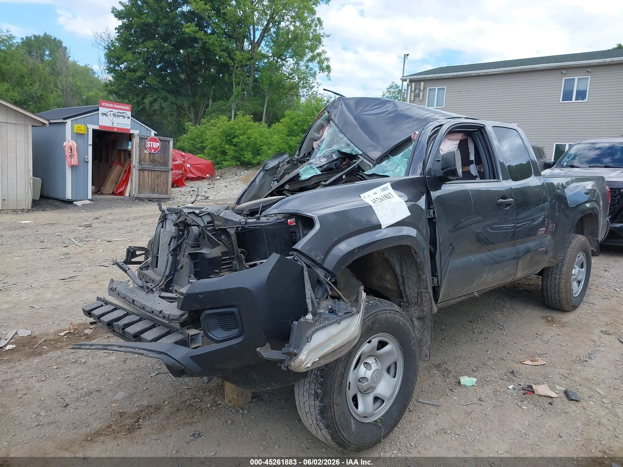 2021 Toyota Tacoma Sr Серый vin: 3TYSX5ENXMT009155