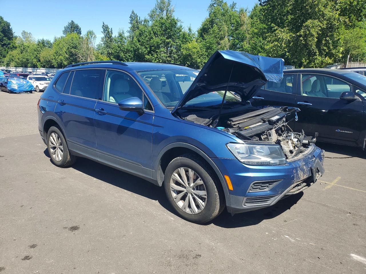 2018 Volkswagen Tiguan S Синий vin: 3VV0B7AX0JM108410