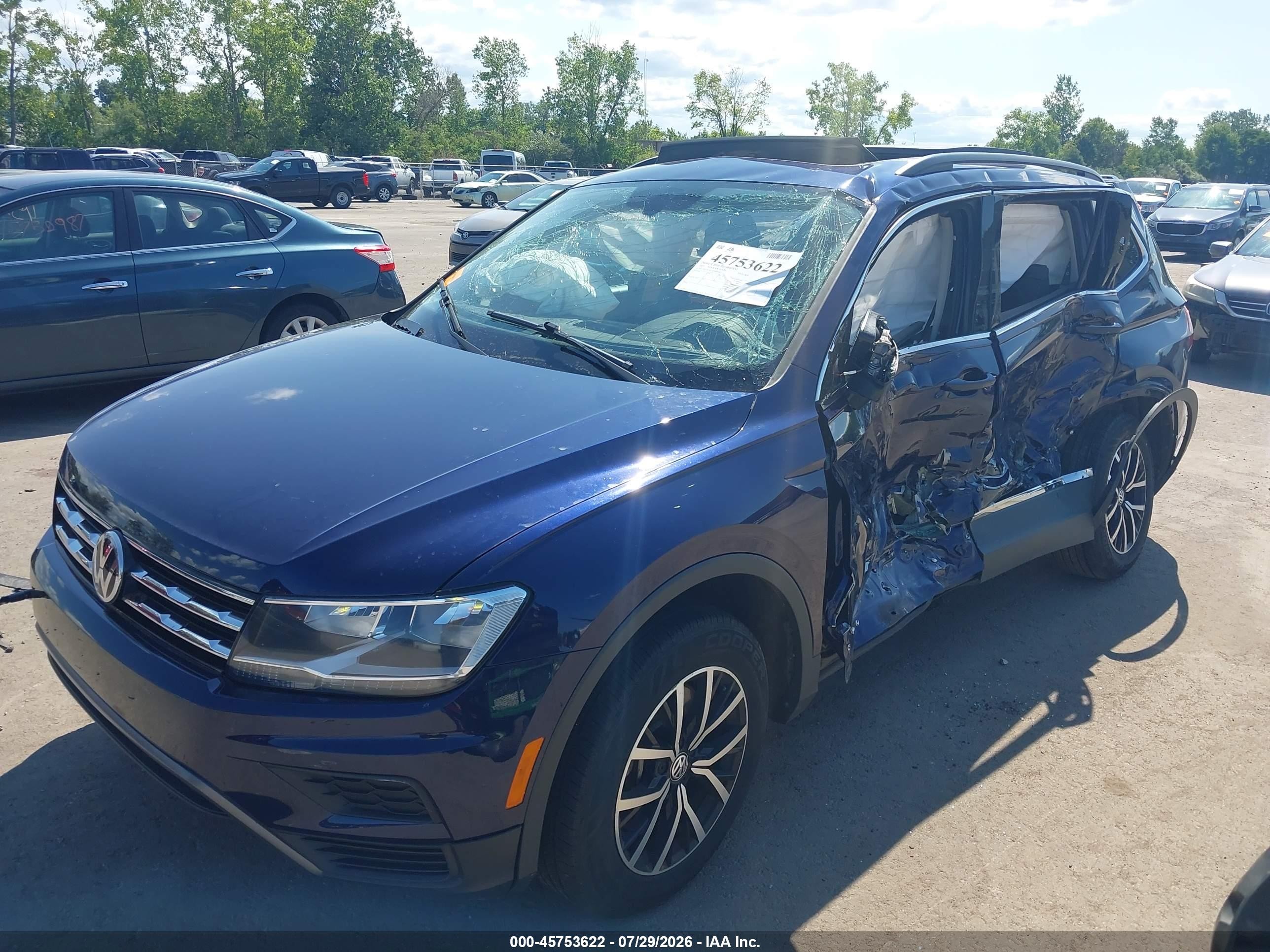 2021 Volkswagen Tiguan 2.0t Se/2.0t Se R-line Black/2.0t Sel Blue vin: 3VV2B7AX3MM040407