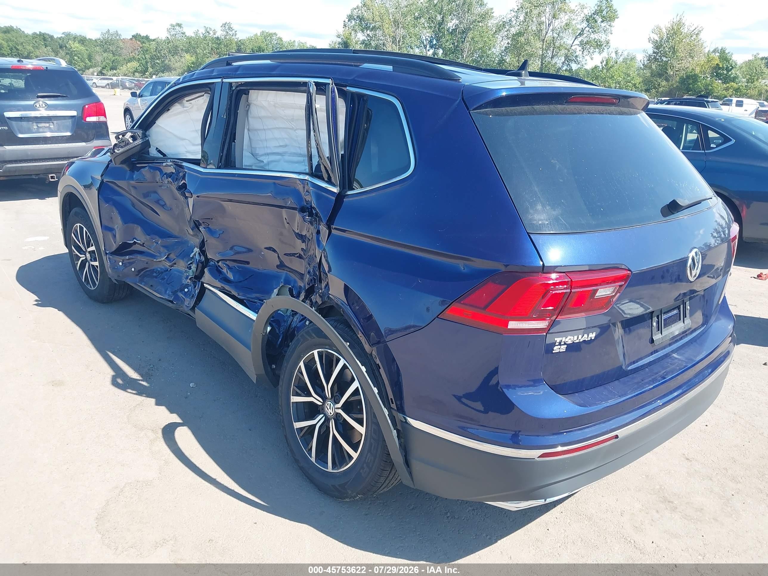 2021 Volkswagen Tiguan 2.0t Se/2.0t Se R-line Black/2.0t Sel Blue vin: 3VV2B7AX3MM040407