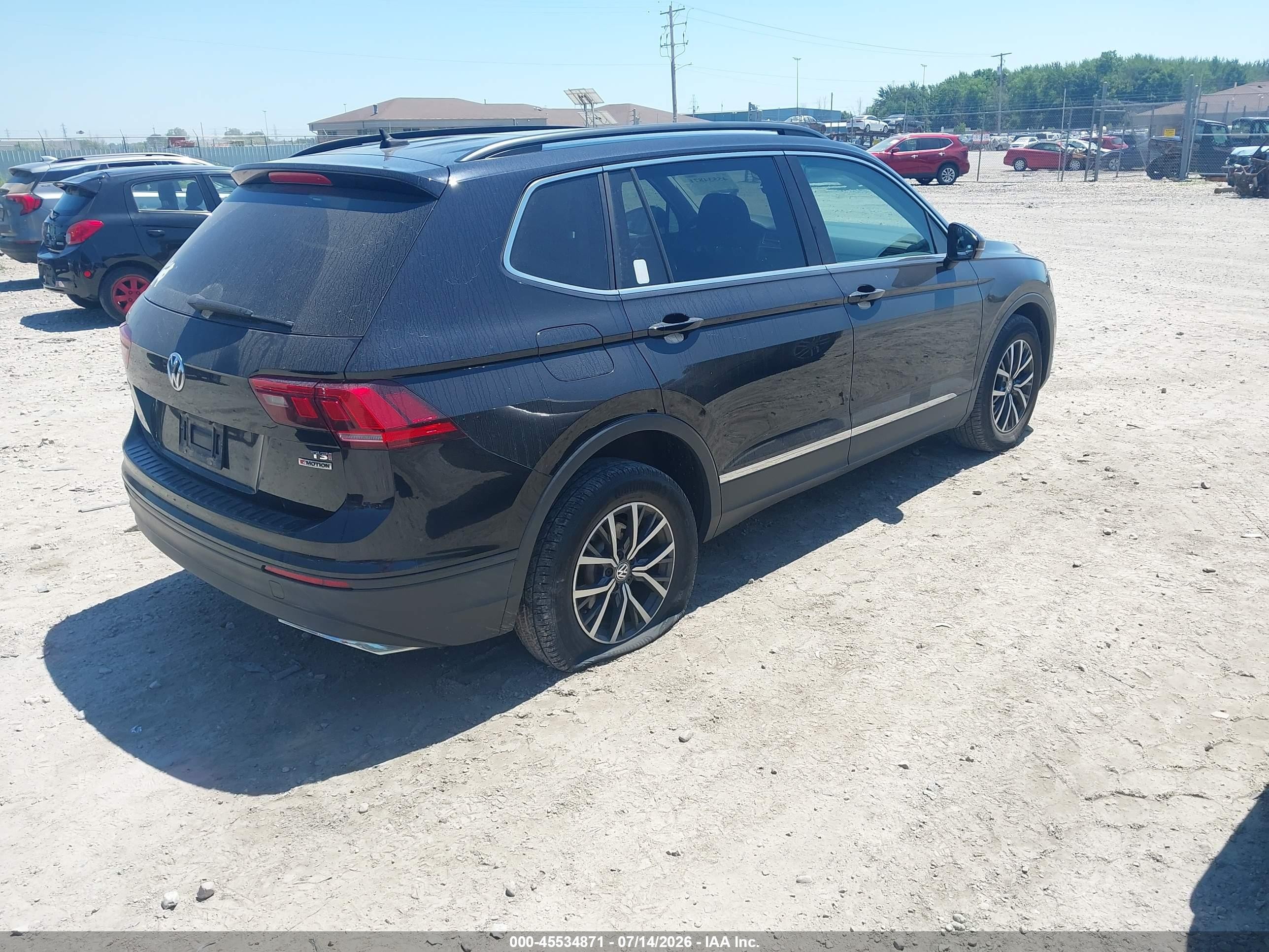 2018 Volkswagen Tiguan 2.0t Se/2.0t Sel Black vin: 3VV2B7AX5JM007811