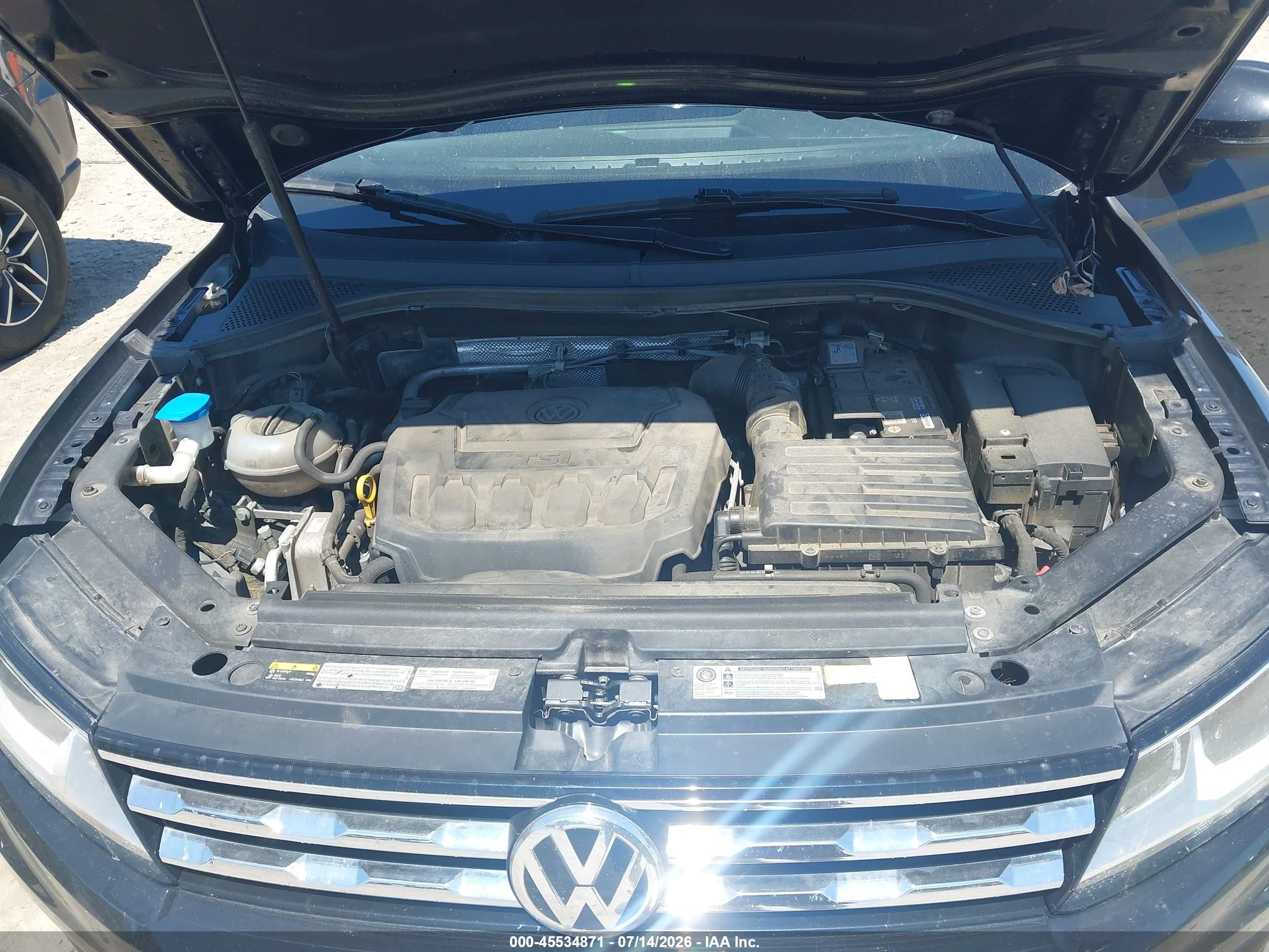 2018 Volkswagen Tiguan 2.0t Se/2.0t Sel Black vin: 3VV2B7AX5JM007811