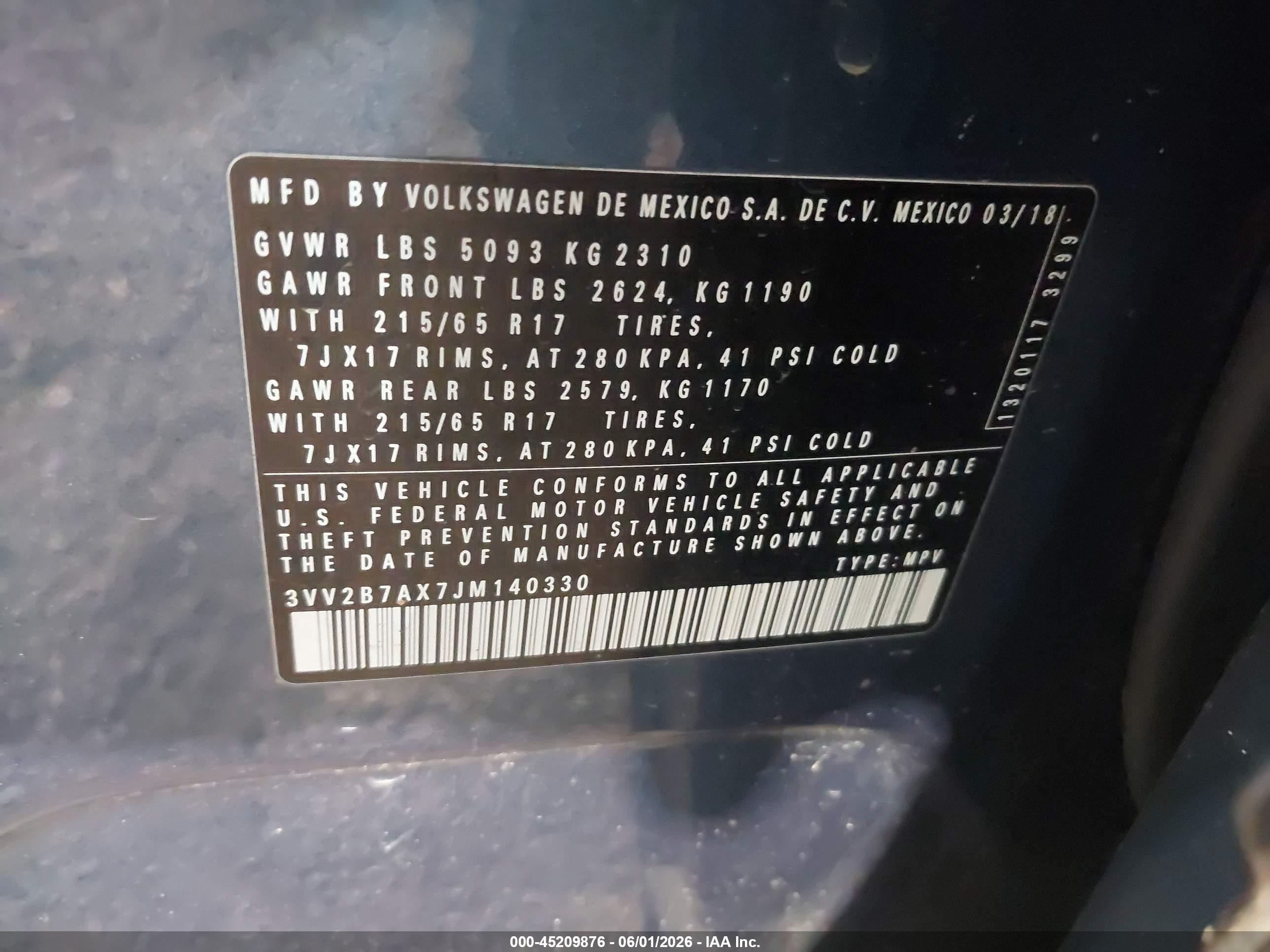 2018 Volkswagen Tiguan 2.0t Se/2.0t Sel Синий vin: 3VV2B7AX7JM140330