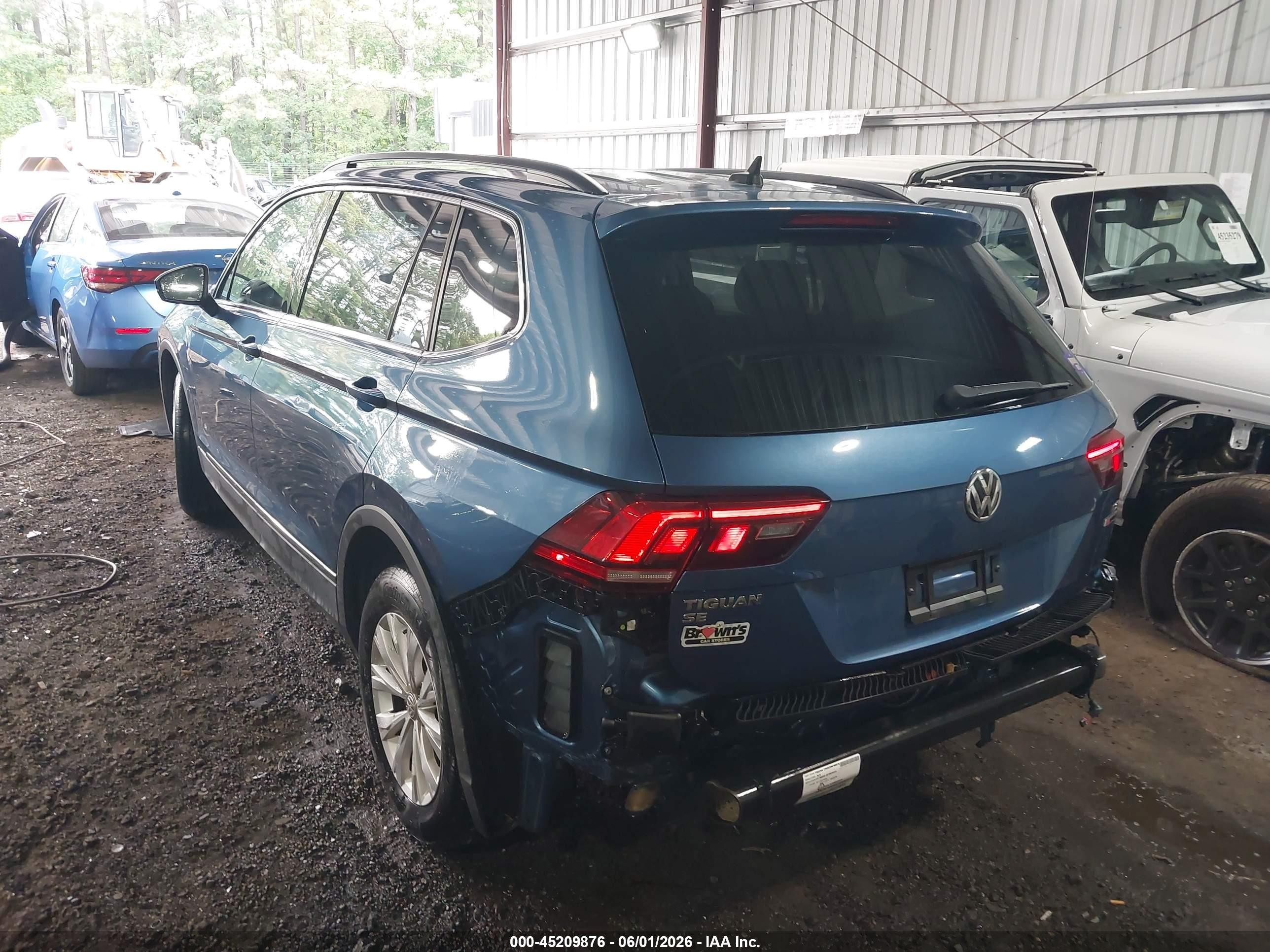 2018 Volkswagen Tiguan 2.0t Se/2.0t Sel Синий vin: 3VV2B7AX7JM140330