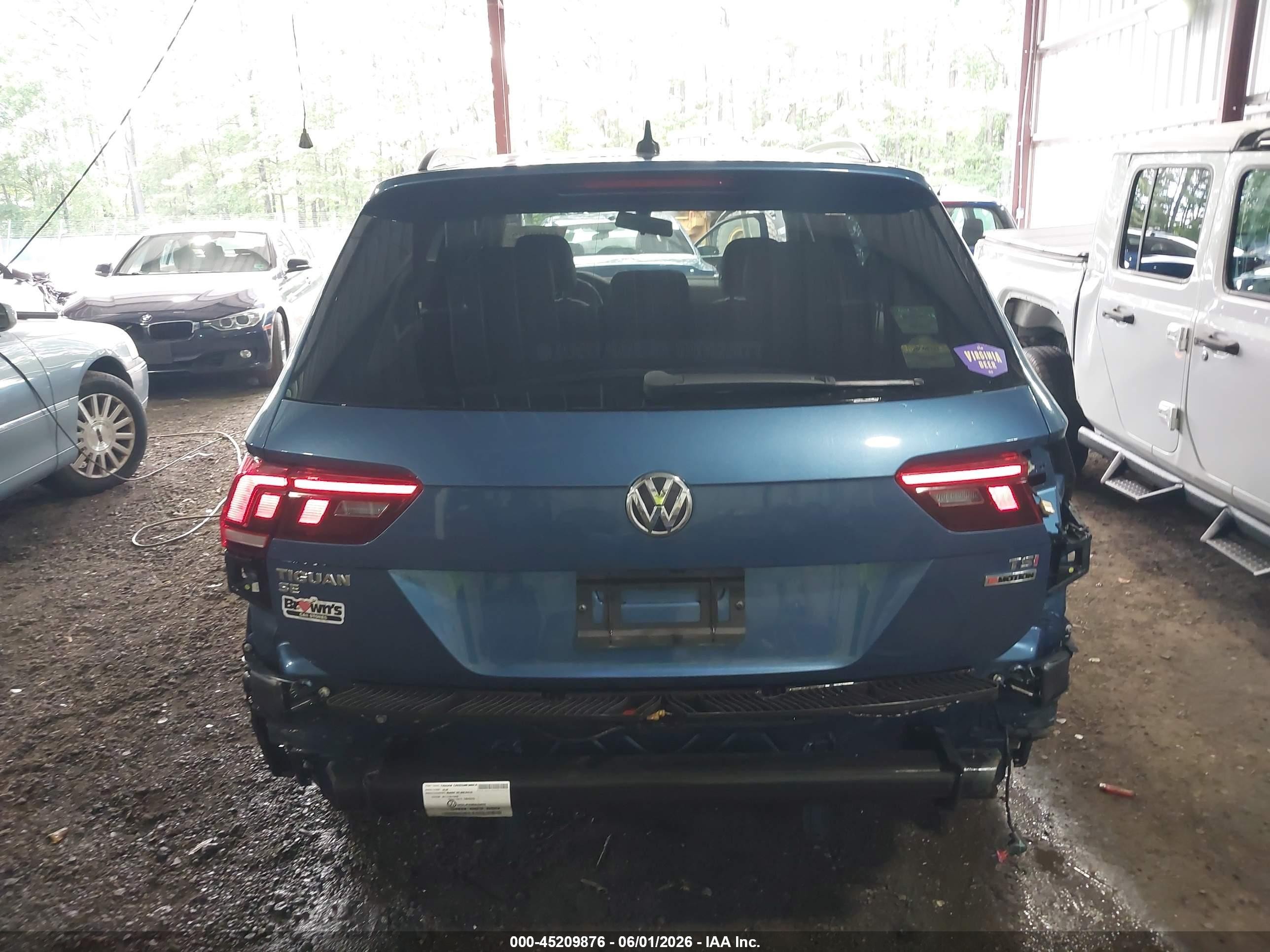 2018 Volkswagen Tiguan 2.0t Se/2.0t Sel Синий vin: 3VV2B7AX7JM140330