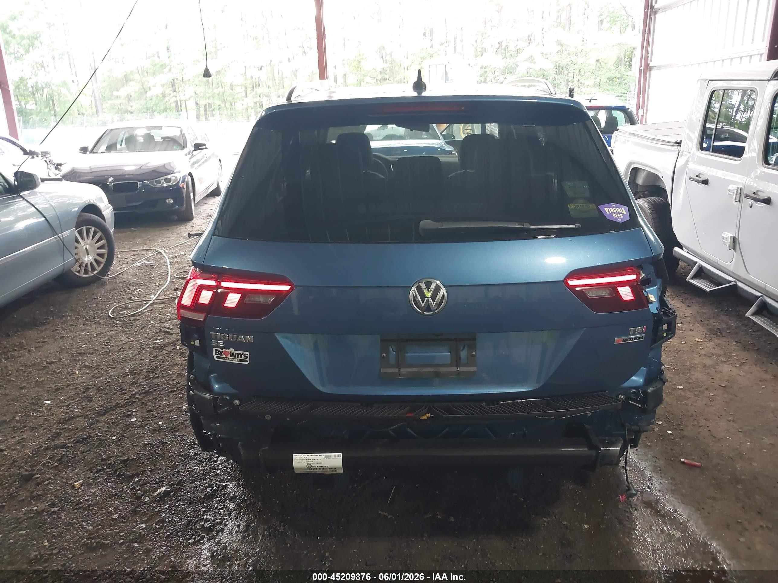 2018 Volkswagen Tiguan 2.0t Se/2.0t Sel Синий vin: 3VV2B7AX7JM140330