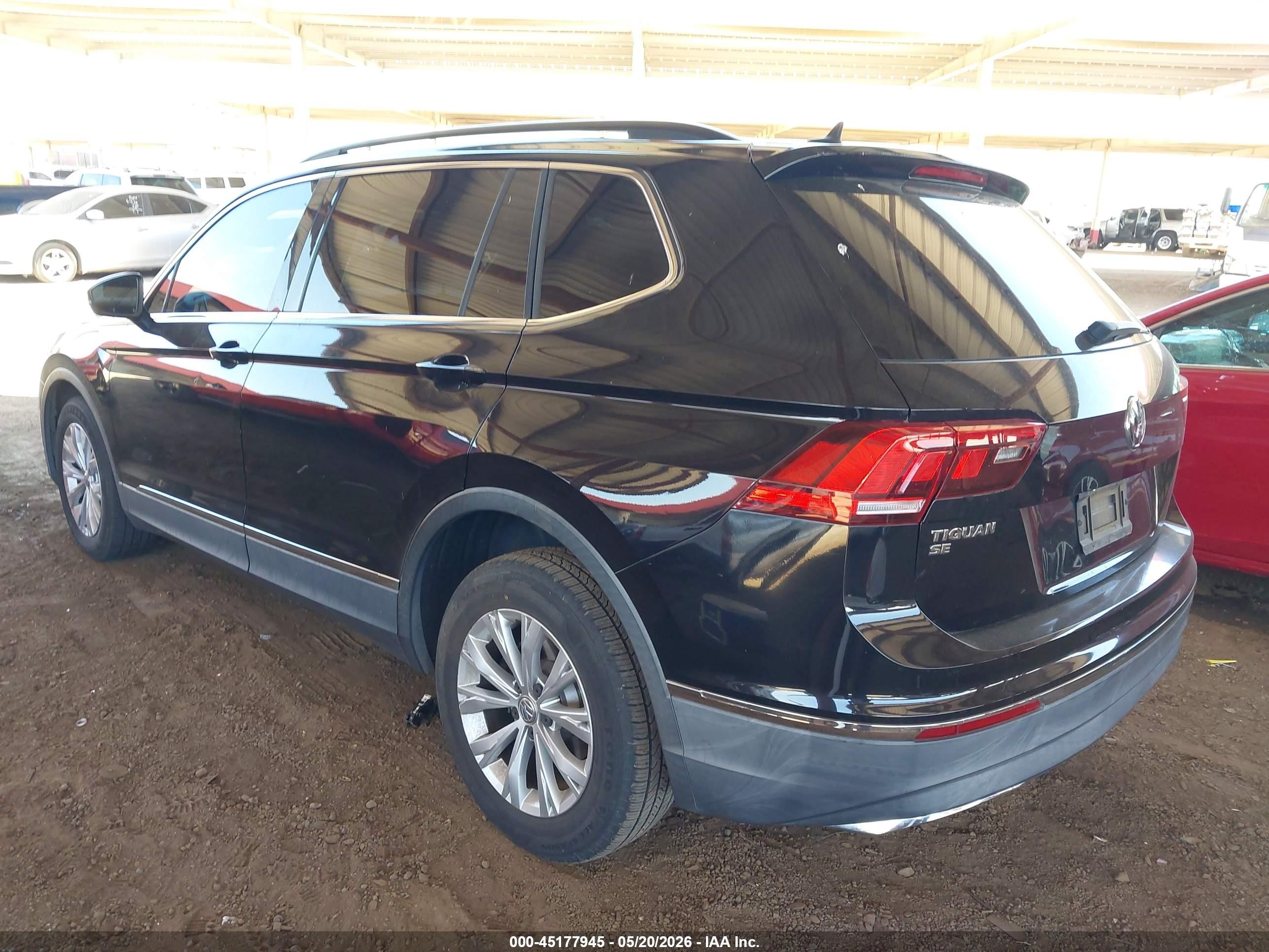 2018 Volkswagen Tiguan 2.0t Se/2.0t Sel Black vin: 3VV3B7AX0JM054832