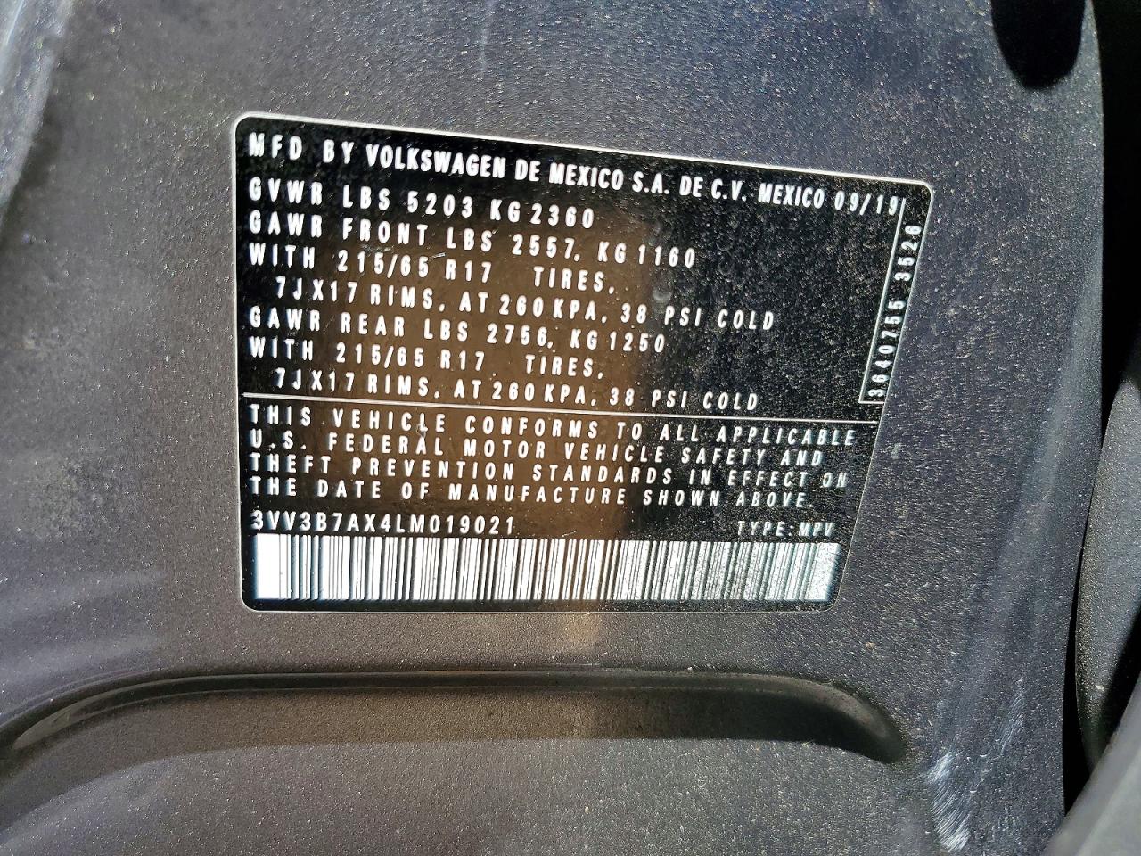 2020 Volkswagen Tiguan Se Gray vin: 3VV3B7AX4LM019021