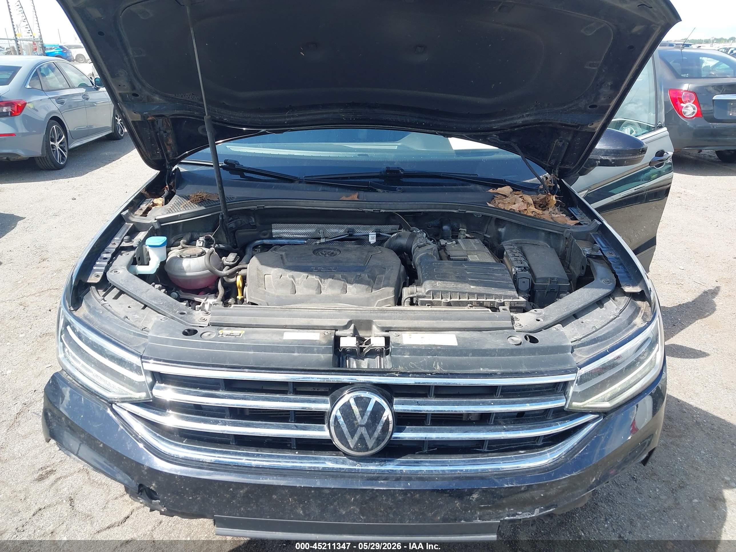 2022 Volkswagen Tiguan 2.0t Se Черный vin: 3VV3B7AX5NM128834