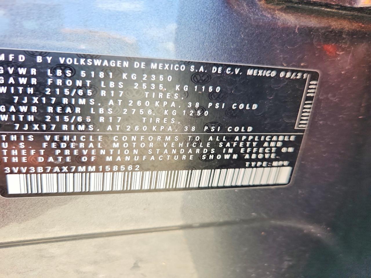 2021 Volkswagen Tiguan Se Charcoal vin: 3VV3B7AX7MM158562