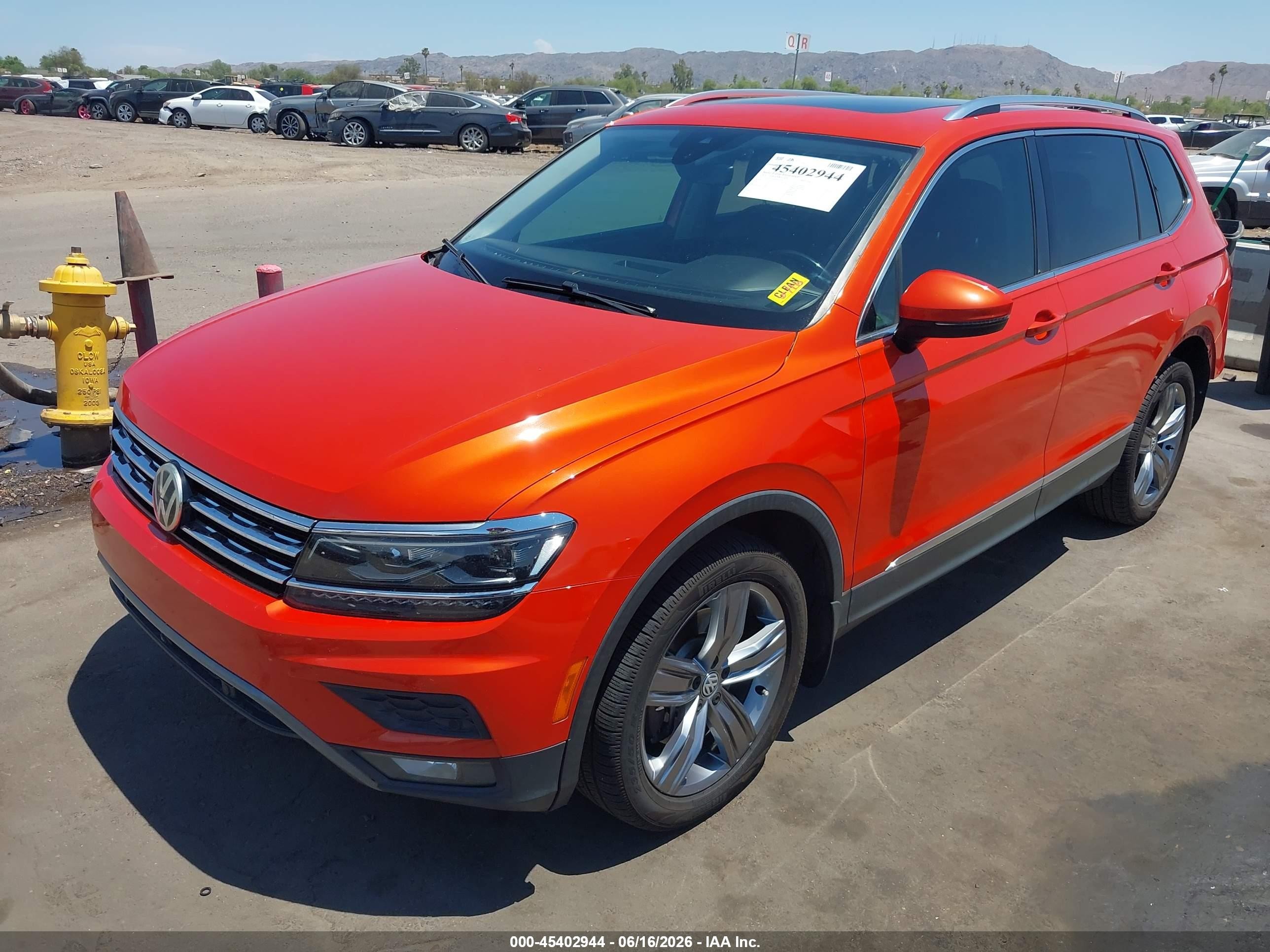 2019 Volkswagen Tiguan 2.0t Sel Premium/2.0t Sel Premium R-line Orange vin: 3VV4B7AX0KM039396
