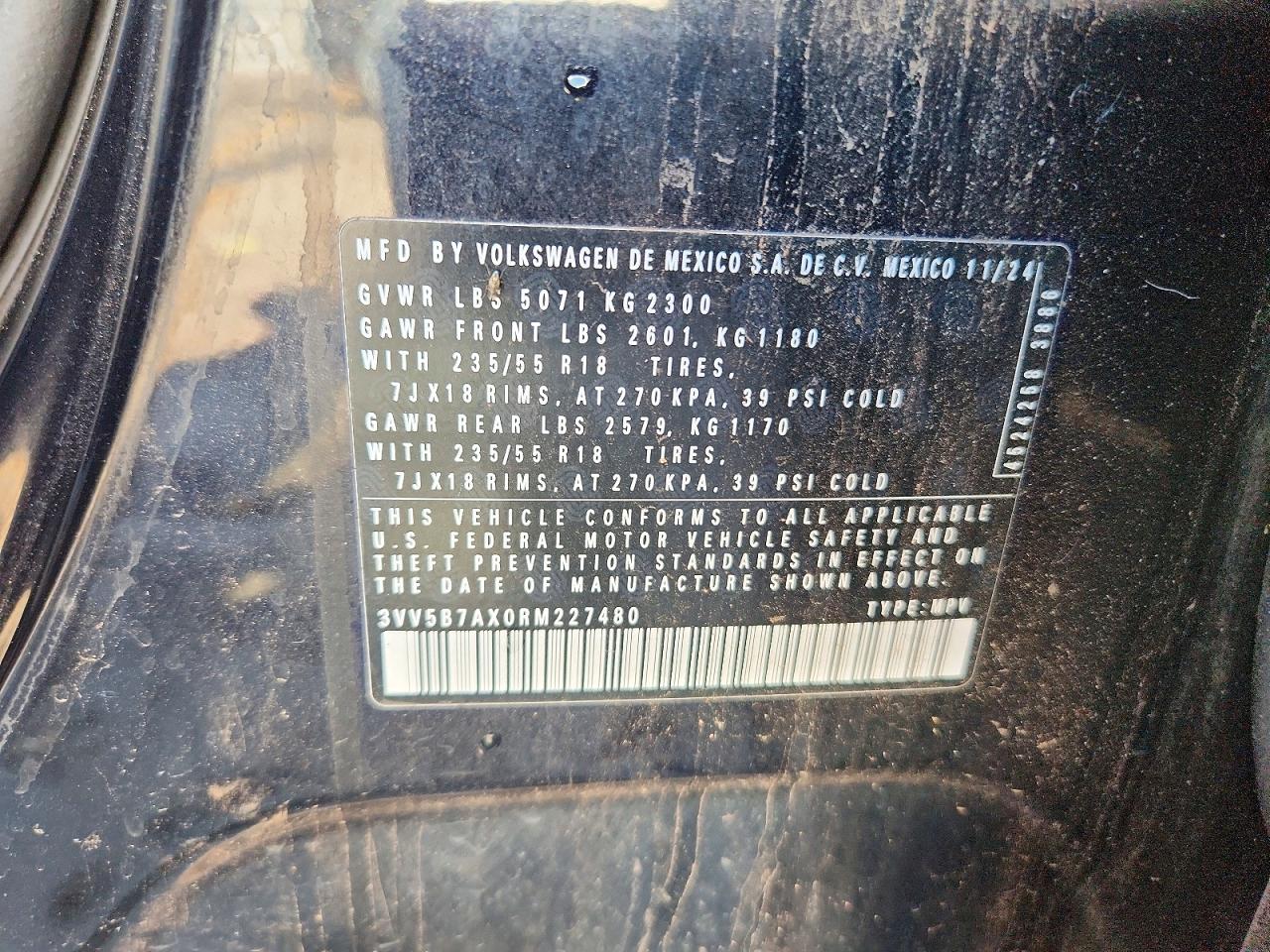 2024 Volkswagen Tiguan Wolfsburg Black vin: 3VV5B7AX0RM227480
