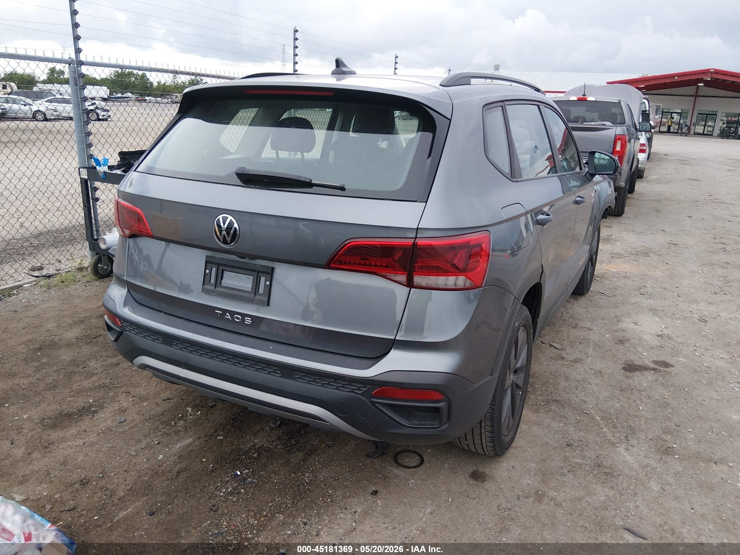 2024 Volkswagen Taos 1.5t S Серый vin: 3VV5X7B24RM047195
