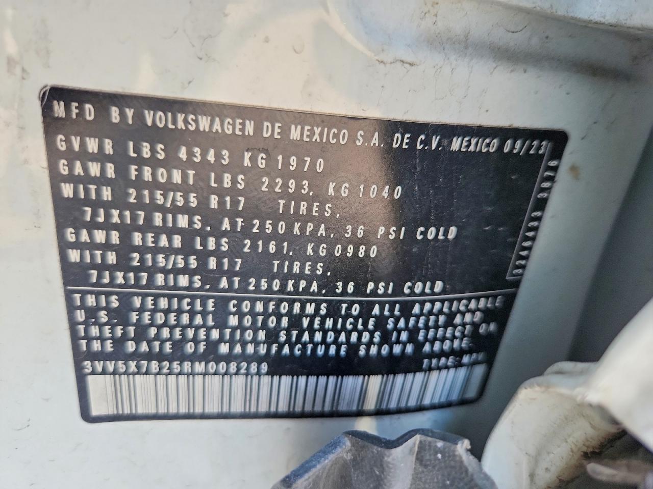 2024 Volkswagen Taos S Белый vin: 3VV5X7B25RM008289