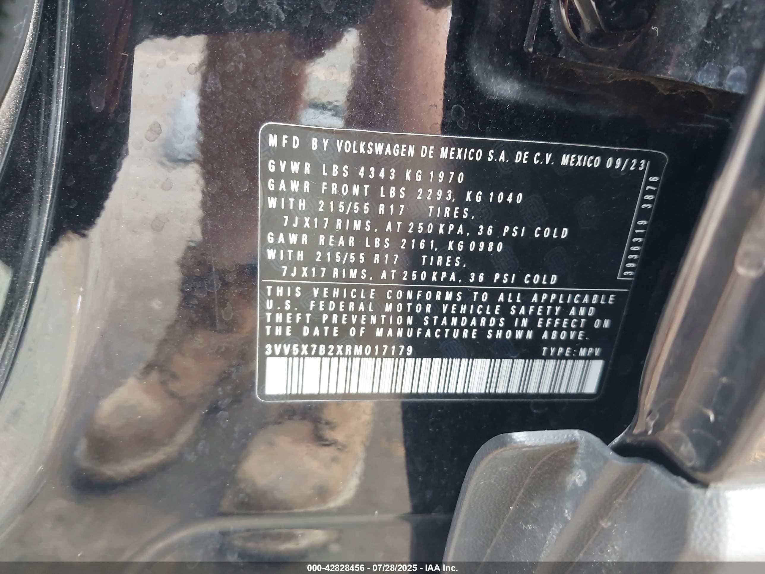 2024 Volkswagen Taos 1.5t S Black vin: 3VV5X7B2XRM017179