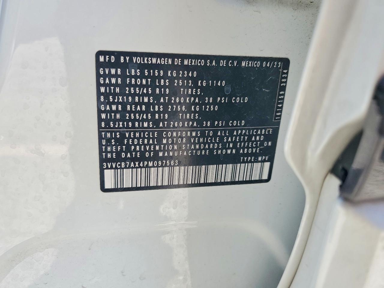 2023 Volkswagen Tiguan Se R-line Black White vin: 3VVCB7AX4PM097563