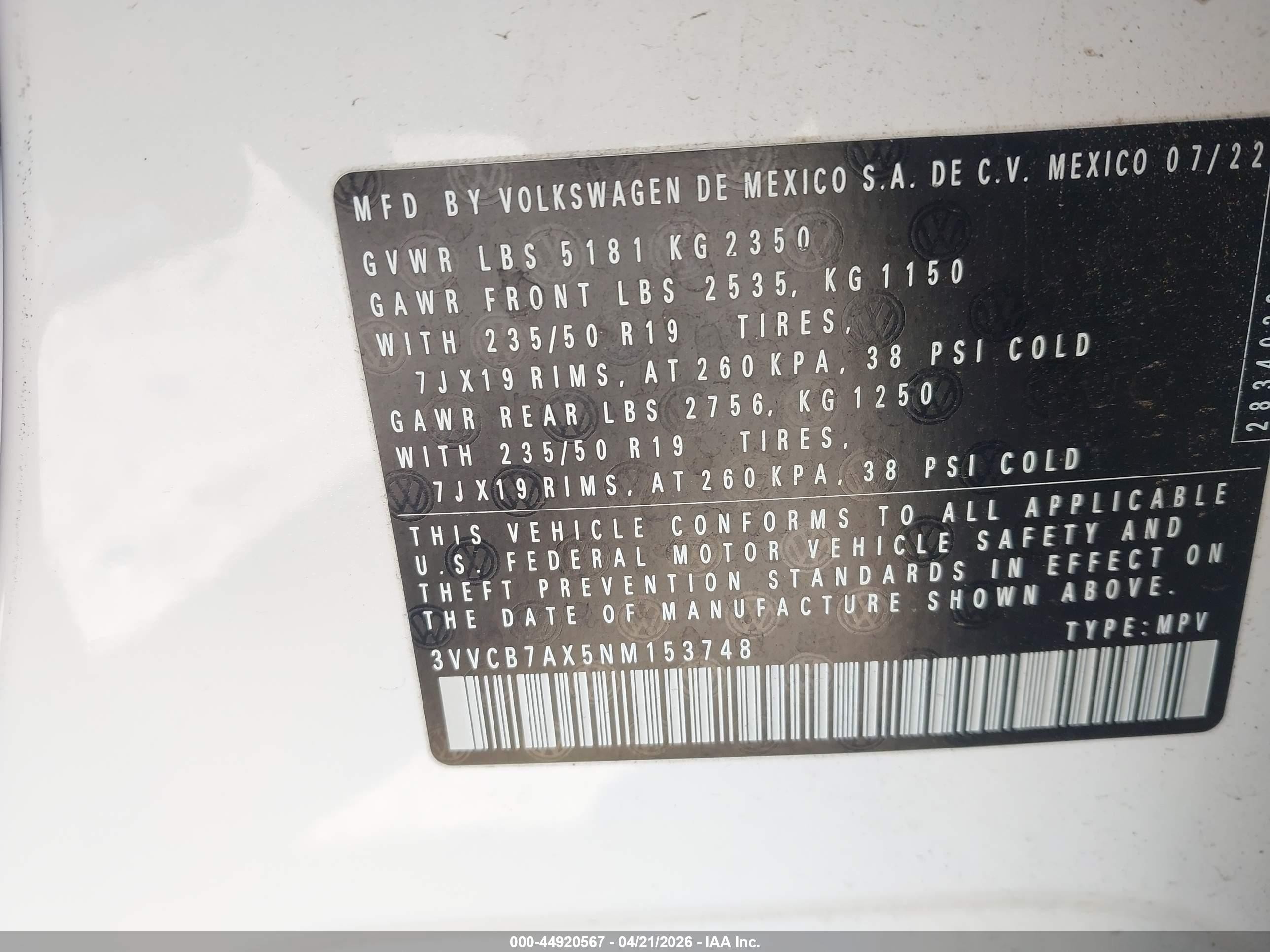 2022 Volkswagen Tiguan 2.0t Se R-line Black Белый vin: 3VVCB7AX5NM153748
