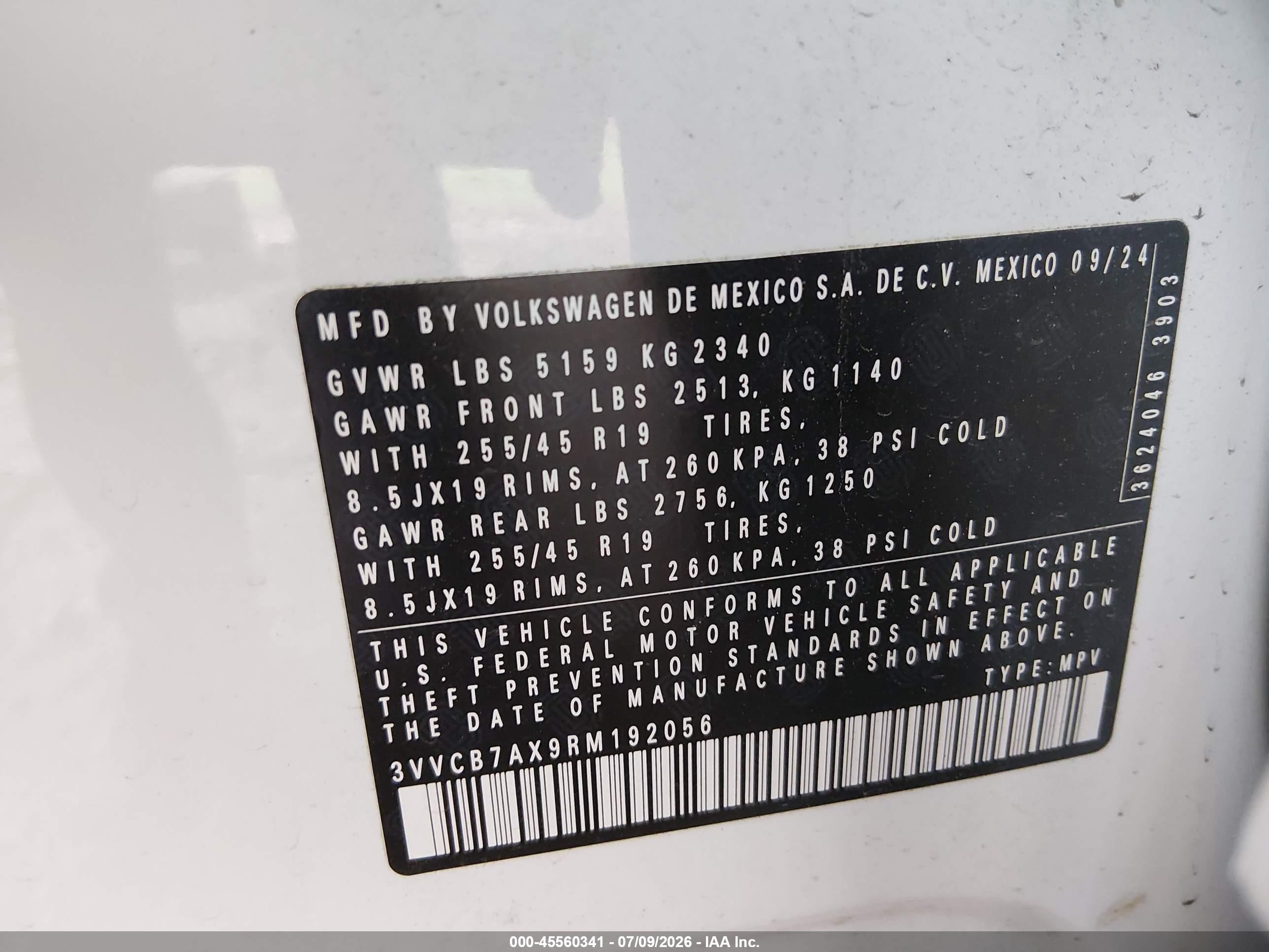 2024 Volkswagen Tiguan 2.0t Se R-line Black White vin: 3VVCB7AX9RM192056