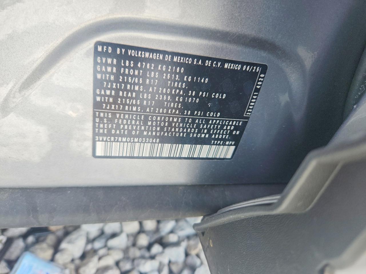 2025 Volkswagen Tiguan S Silver vin: 3VVCR7RM0SM033048
