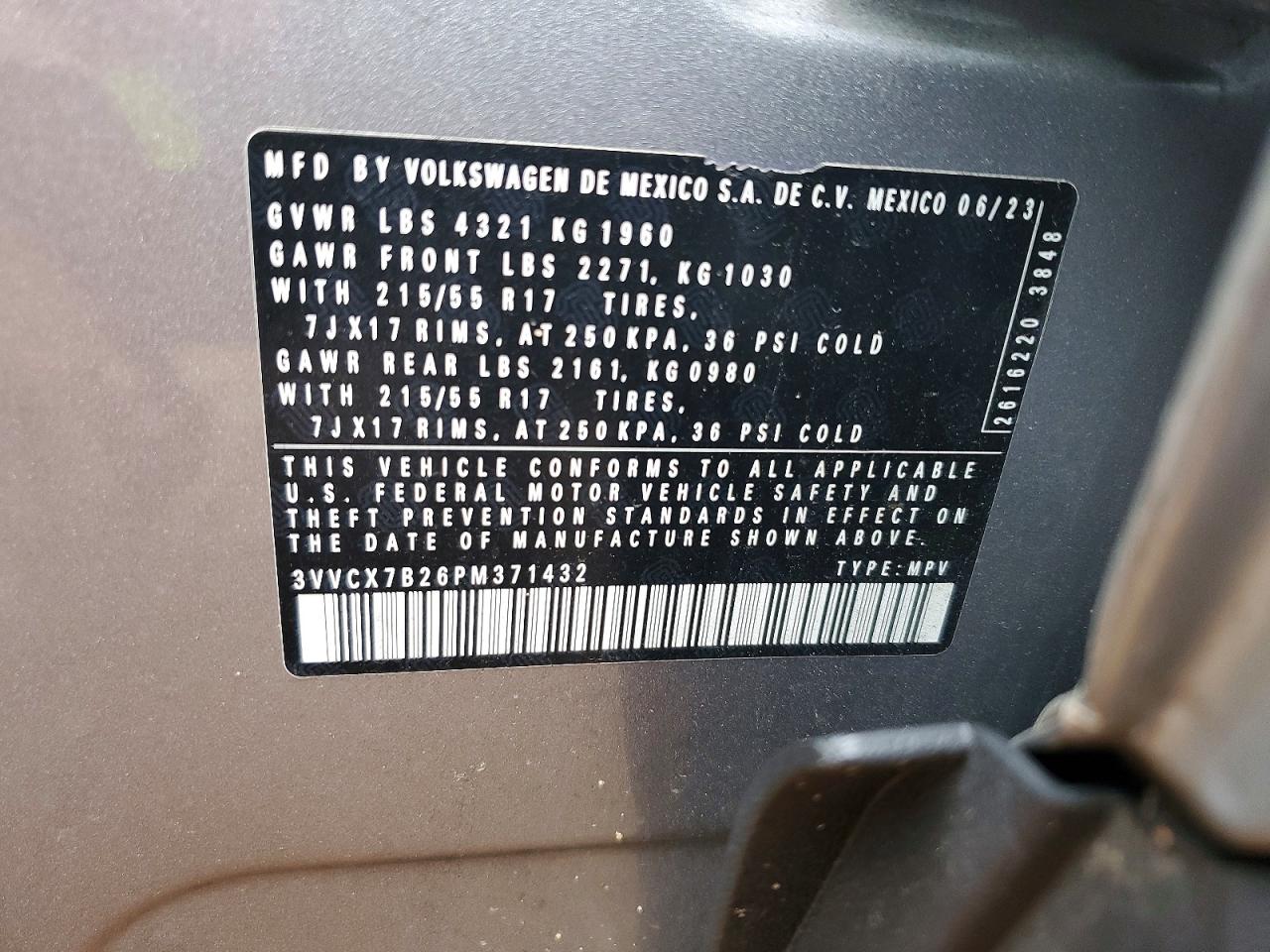 2023 Volkswagen Taos S Серебряный vin: 3VVCX7B26PM371432