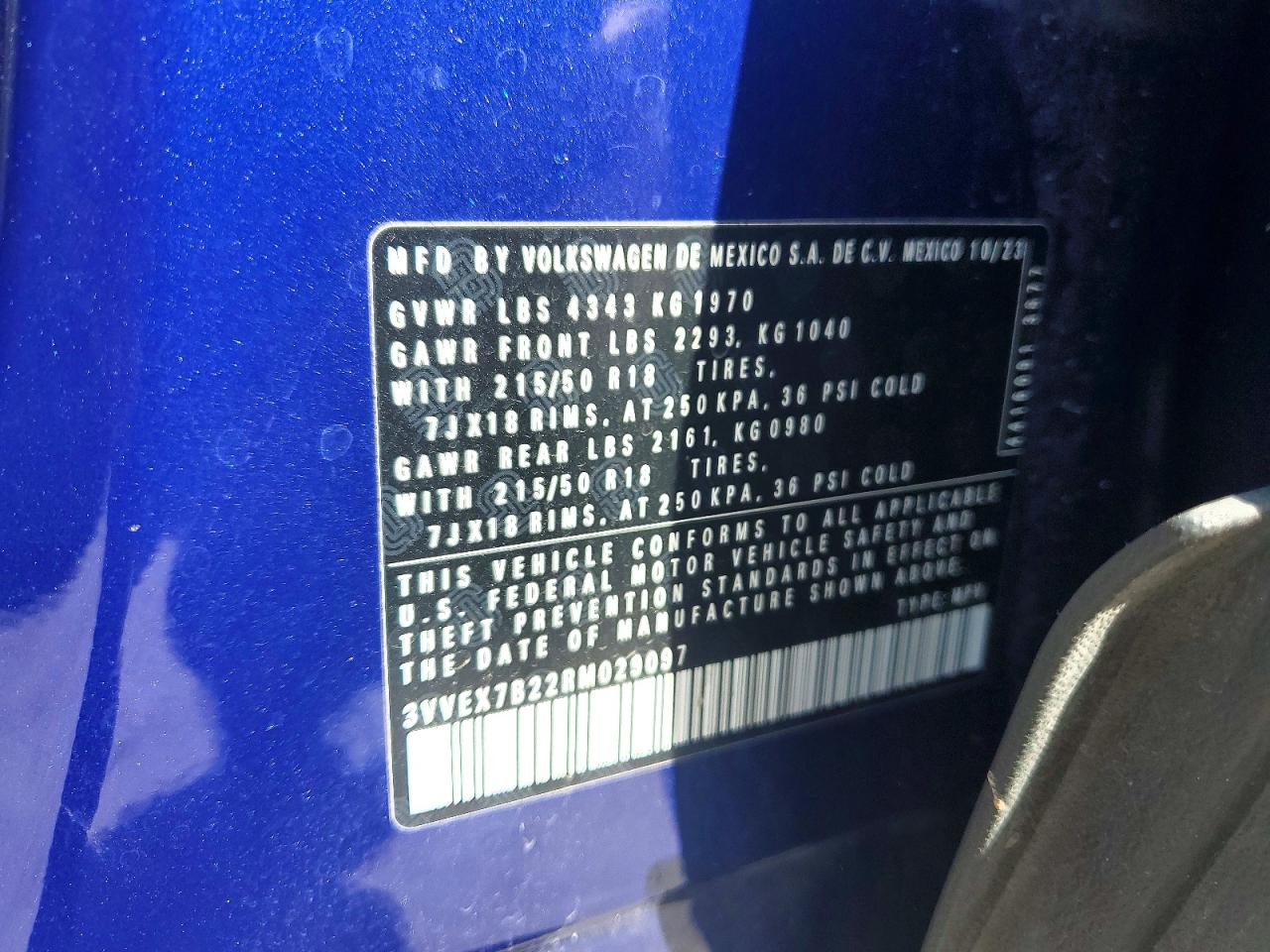 2024 Volkswagen Taos Se Blue vin: 3VVEX7B22RM029097