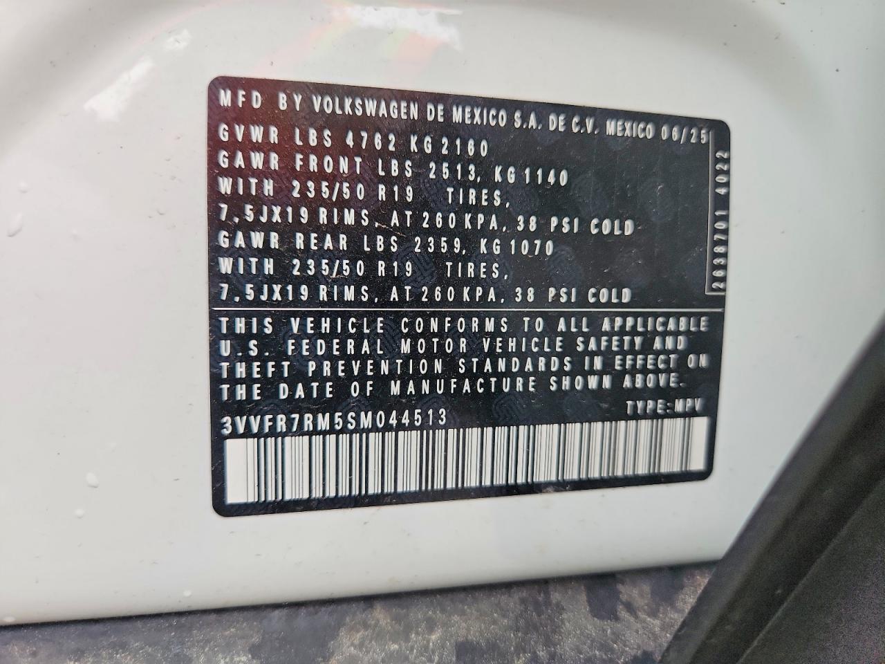 2025 Volkswagen Tiguan Se Белый vin: 3VVFR7RM5SM044513