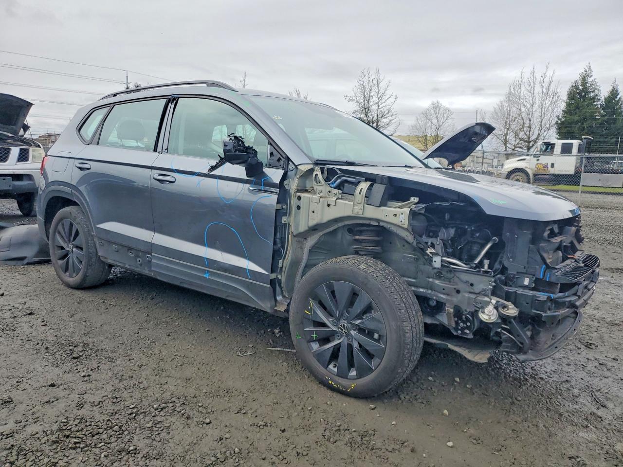 2022 Volkswagen Taos S Gray vin: 3VVMX7B22NM065054
