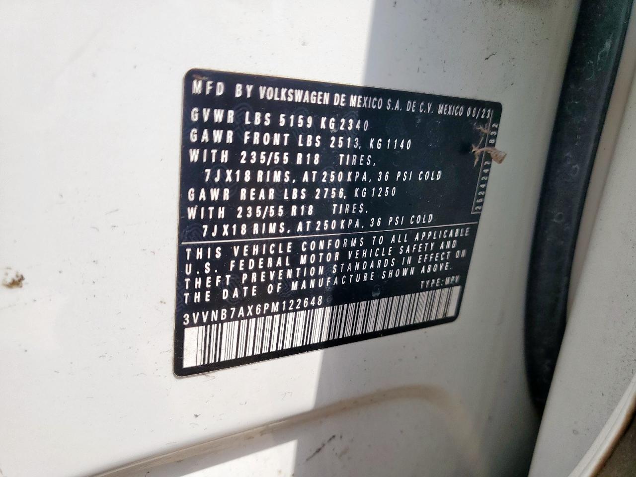 2023 Volkswagen Tiguan Se Silver vin: 3VVNB7AX6PM122648