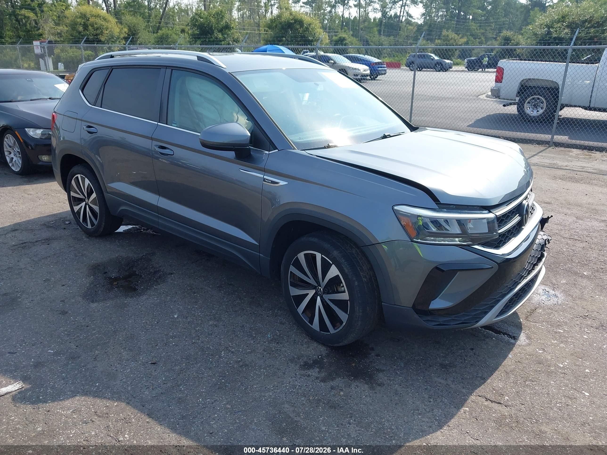 2022 Volkswagen Taos 1.5t Se Gray vin: 3VVRX7B21NM008723